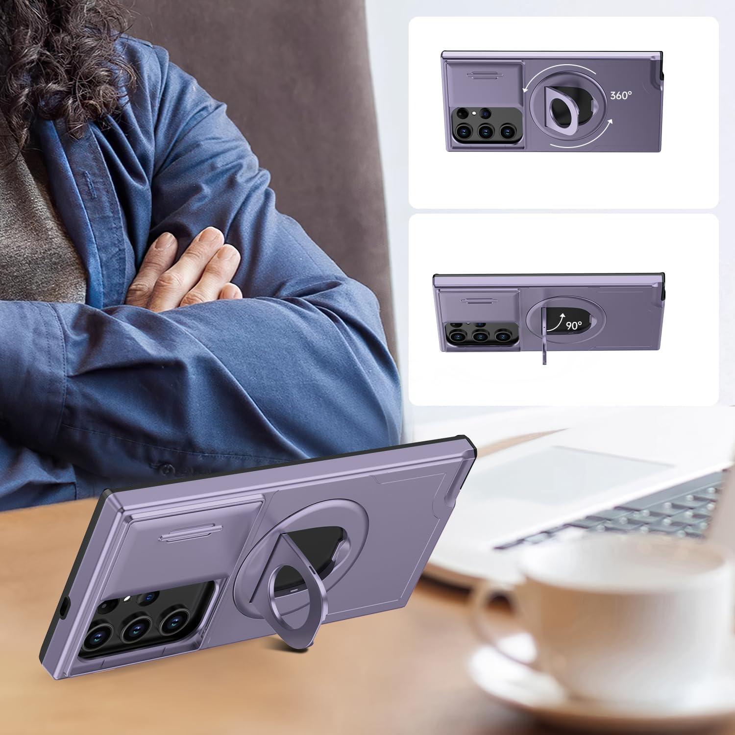 Funda FUNMIKO para Samsung Galaxy S21 Ultra Púrpura Magnético