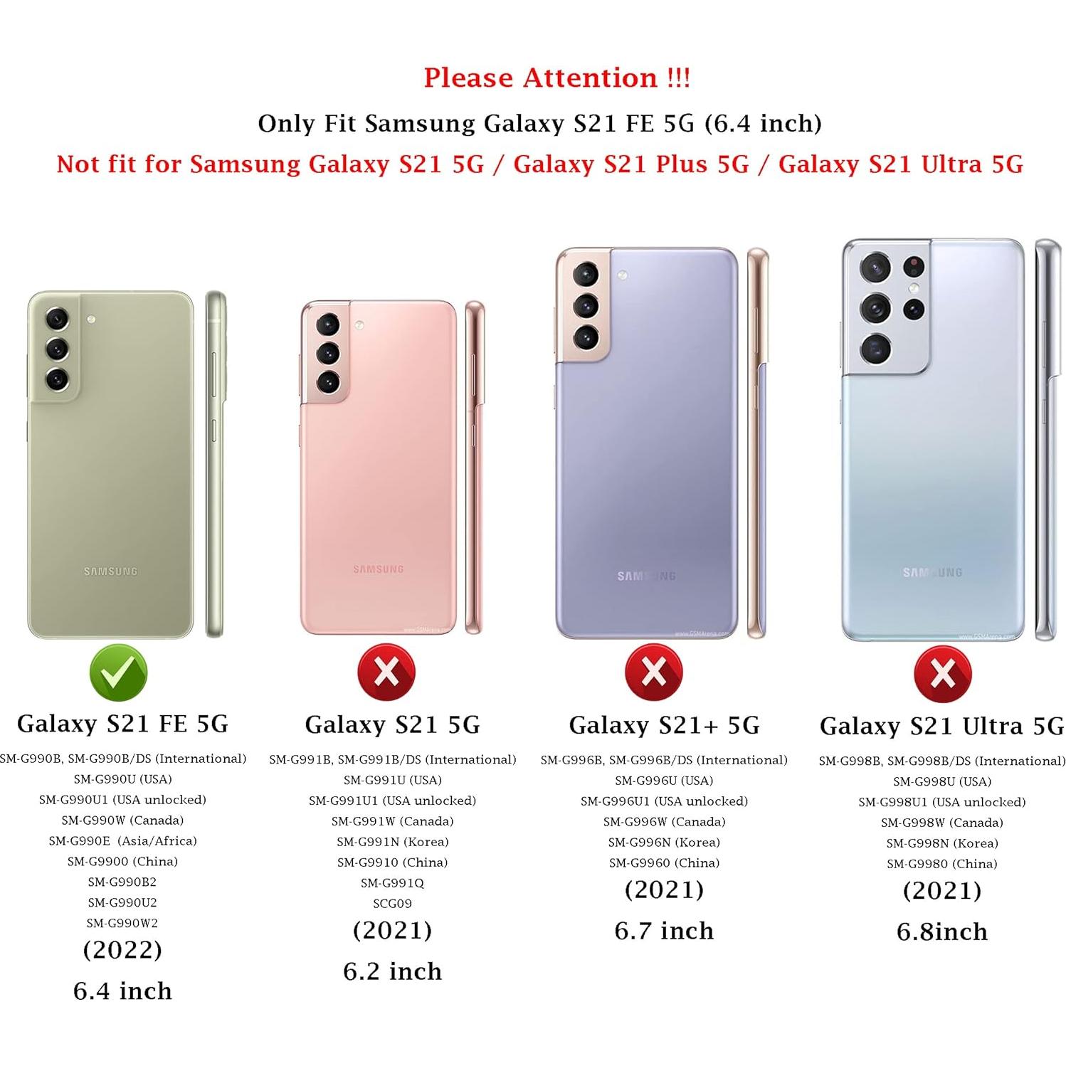 for Samsung Galaxy S21 FE 5G Case with Camera Lens Cover HD Screen Protector, Military-Grade Drop Tested Magnetic Ring Holder Kickstand Protective Phone Case for Samsung Galaxy S21 FE 5G (Mint)