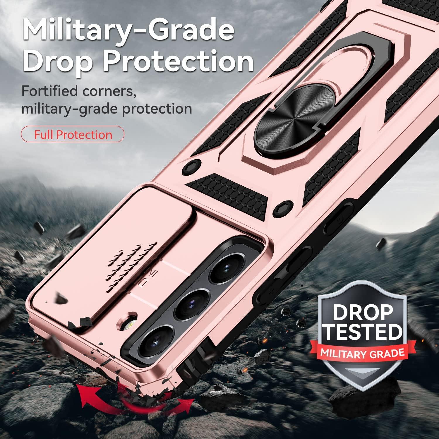 Funda Samsung Galaxy S22 Plus 5G Oro Rosa con Soporte y Protector