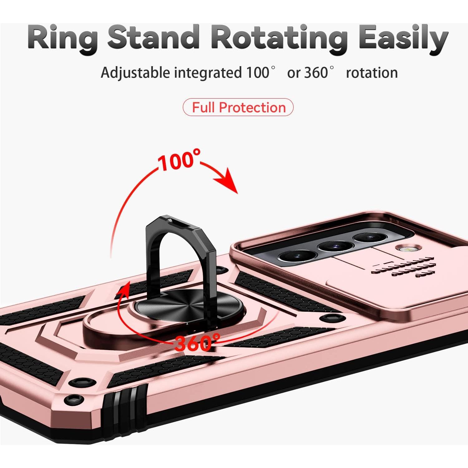 Funda Samsung Galaxy S22 Plus 5G Oro Rosa con Soporte y Protector