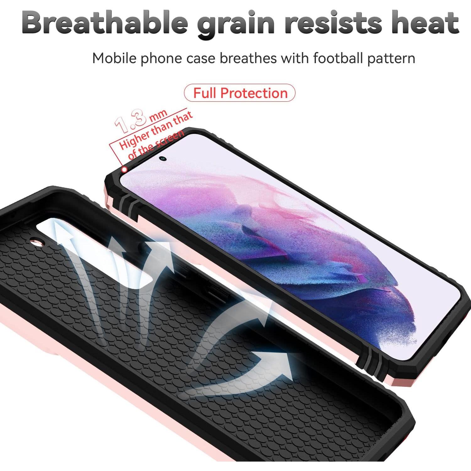 Funda Samsung Galaxy S22 Plus 5G Oro Rosa con Soporte y Protector