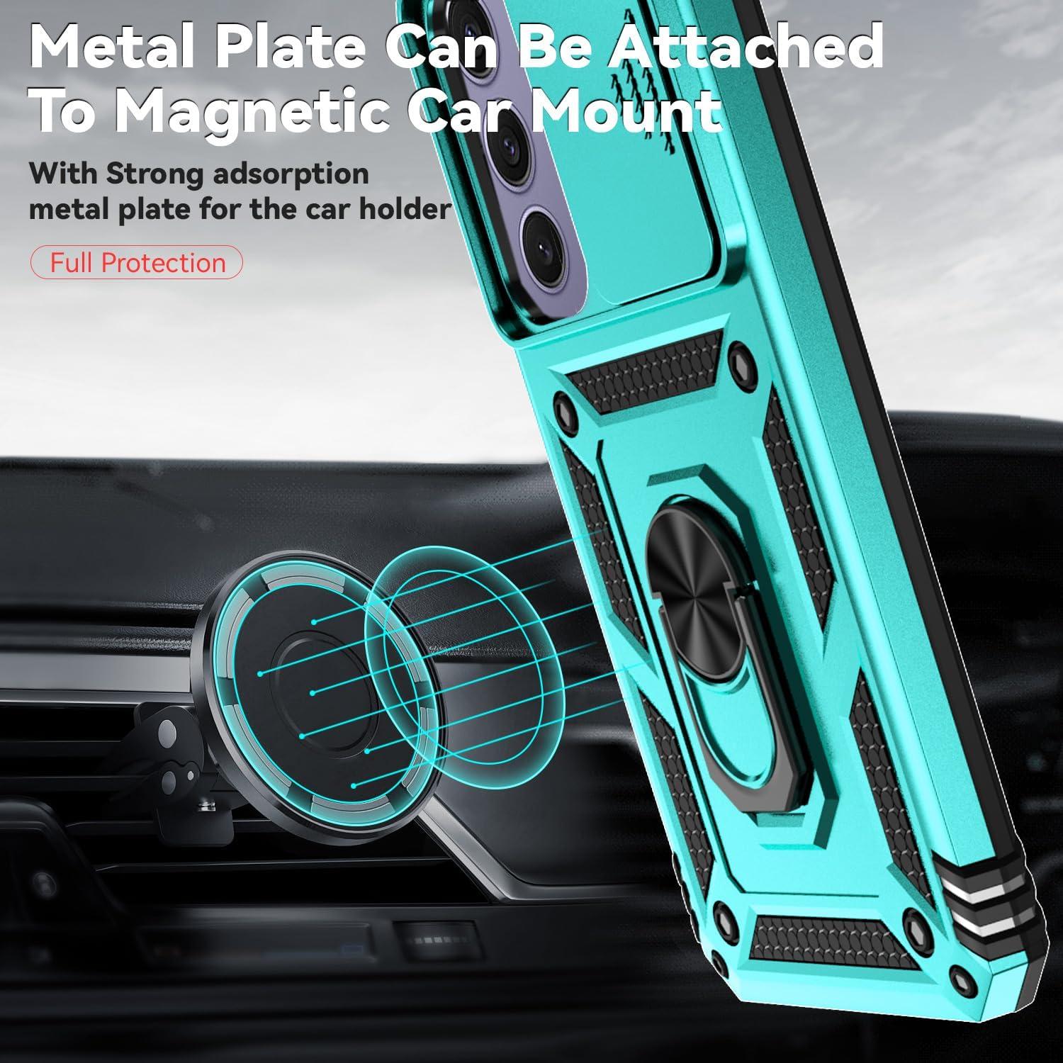 Funda Samsung Galaxy S24 FE con soporte anillo y cámara menta