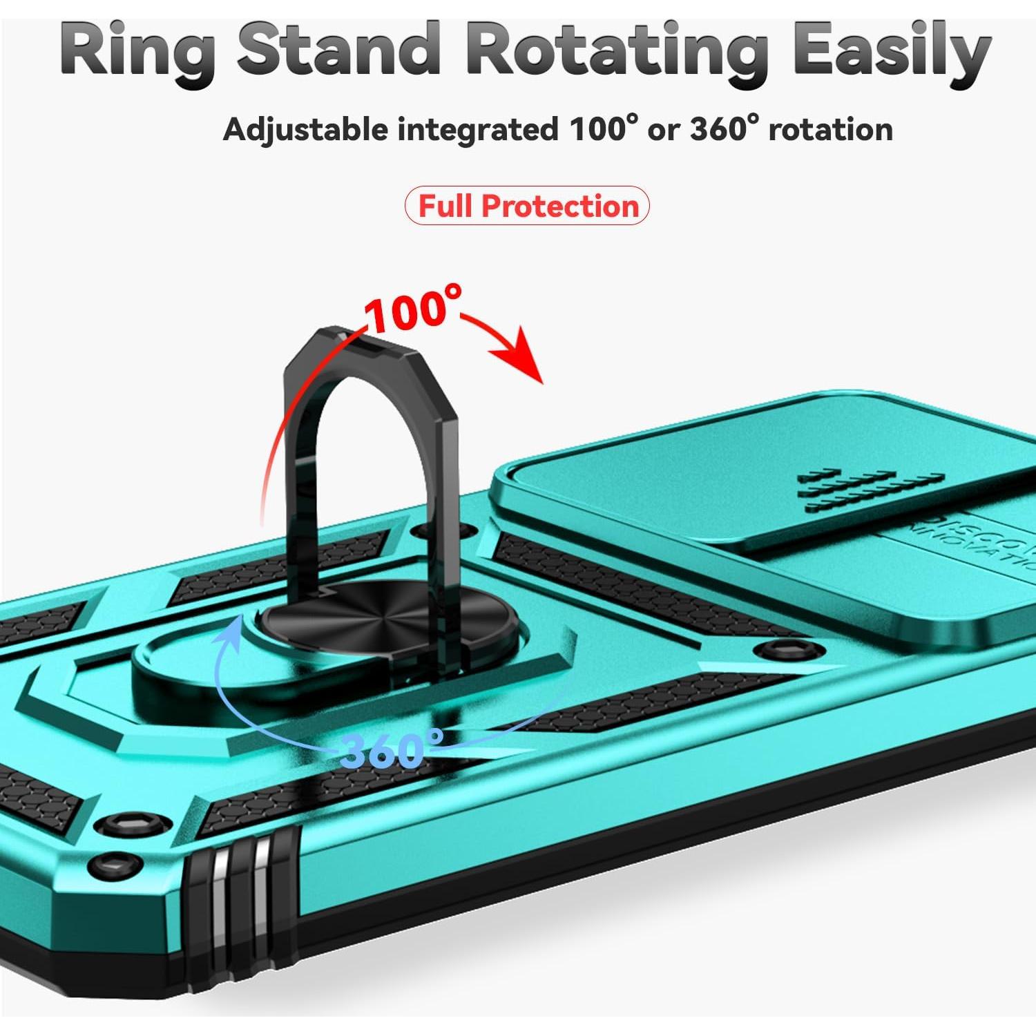 Funda Samsung Galaxy S24 FE con soporte anillo y cámara menta