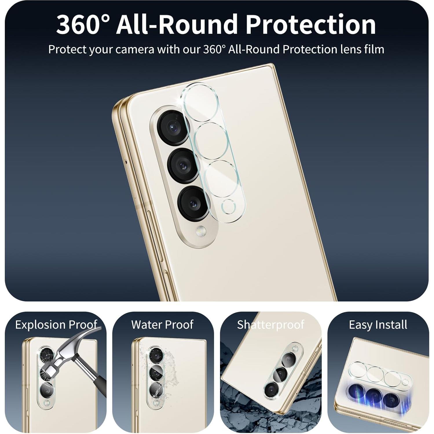 Protector de Pantalla y Lente para Samsung Galaxy Fold 4 - Cristal Templado HD