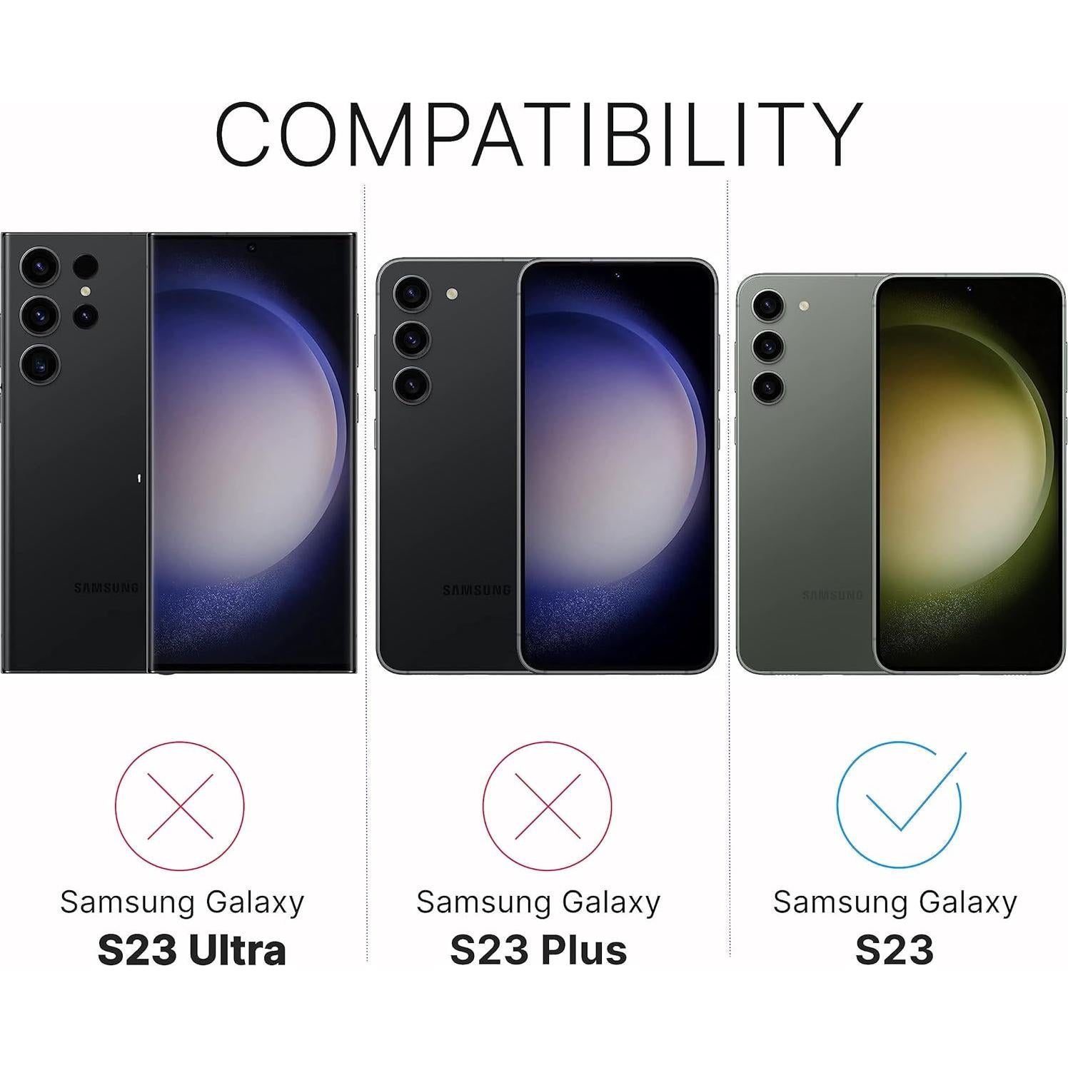 Inskin Privacy Screen and HD Clear Camera Lens Protector, fits Samsung Galaxy S23 5G 6.1 inch [2023] - 3+3 Pack, 9H Anti Spy Tempered Glass Film, Fingerprint Unlock, Case-Friendly