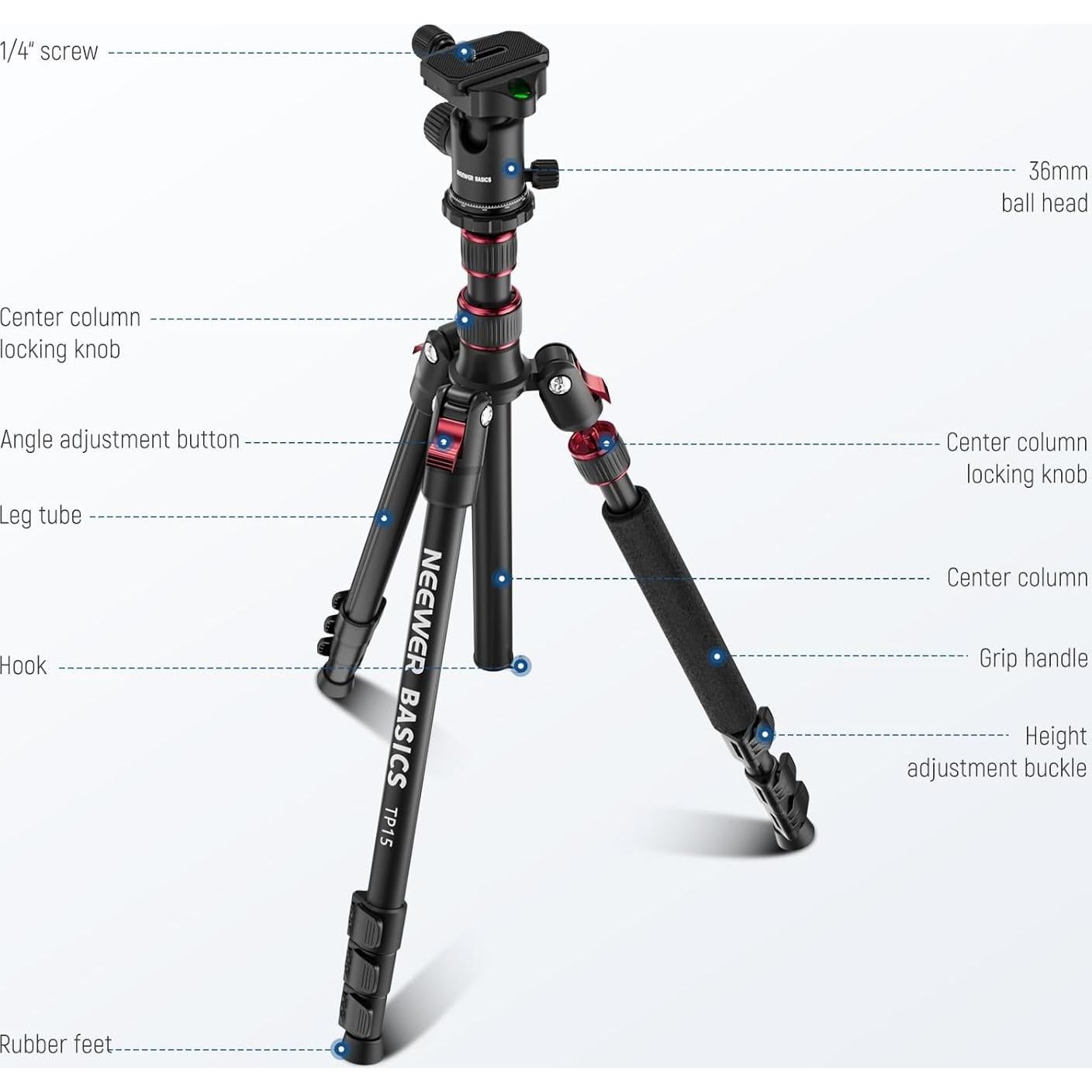 Trípode Monopod NEEWER TP15 Aluminio 180 cm para DSLR y Teléfono