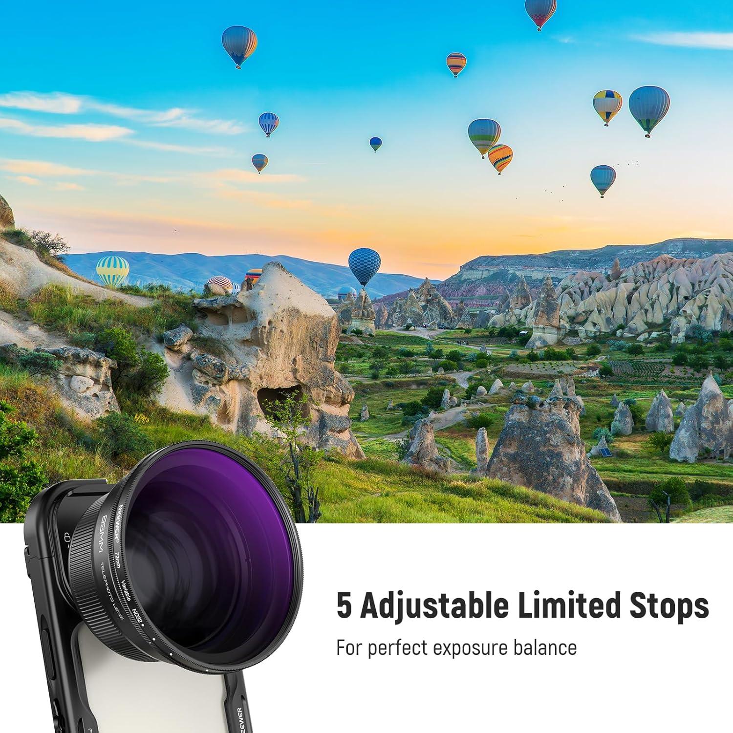 Lente Telefoto NEEWER 85mm 2.5X para Teléfono con Filtro ND