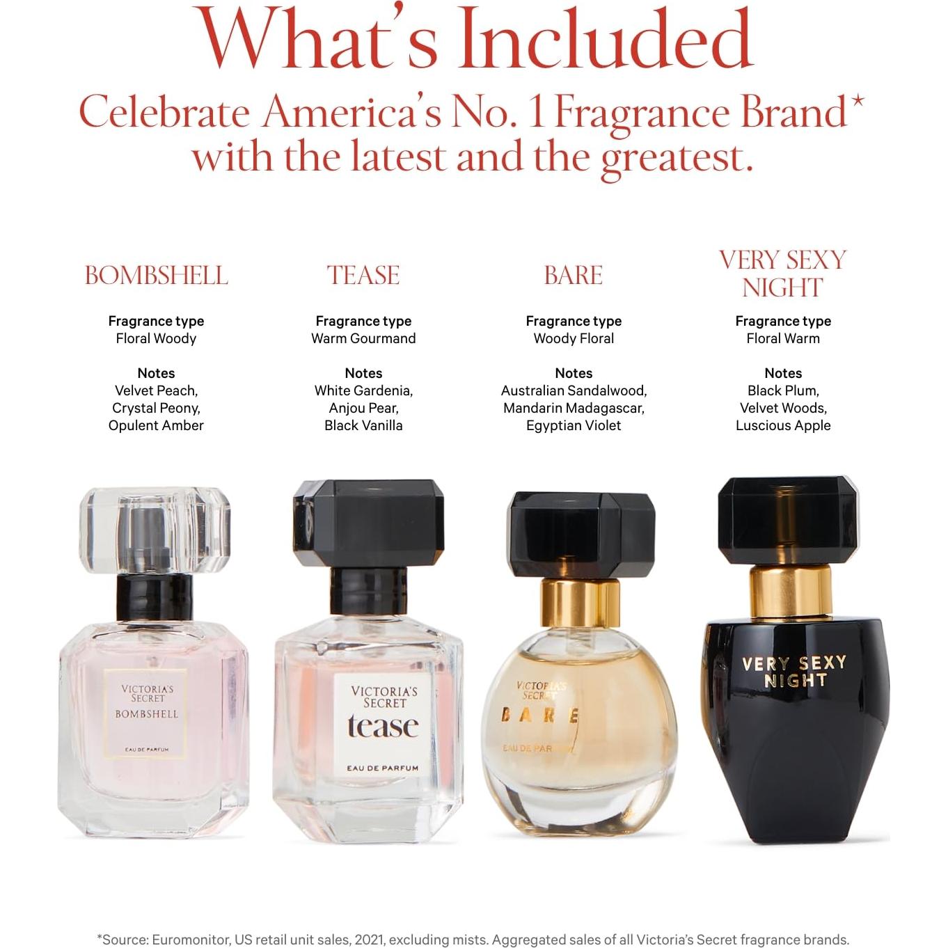 Set de Fragancias Victoria's Secret 7 ml - Bombshell, Tease, Bare