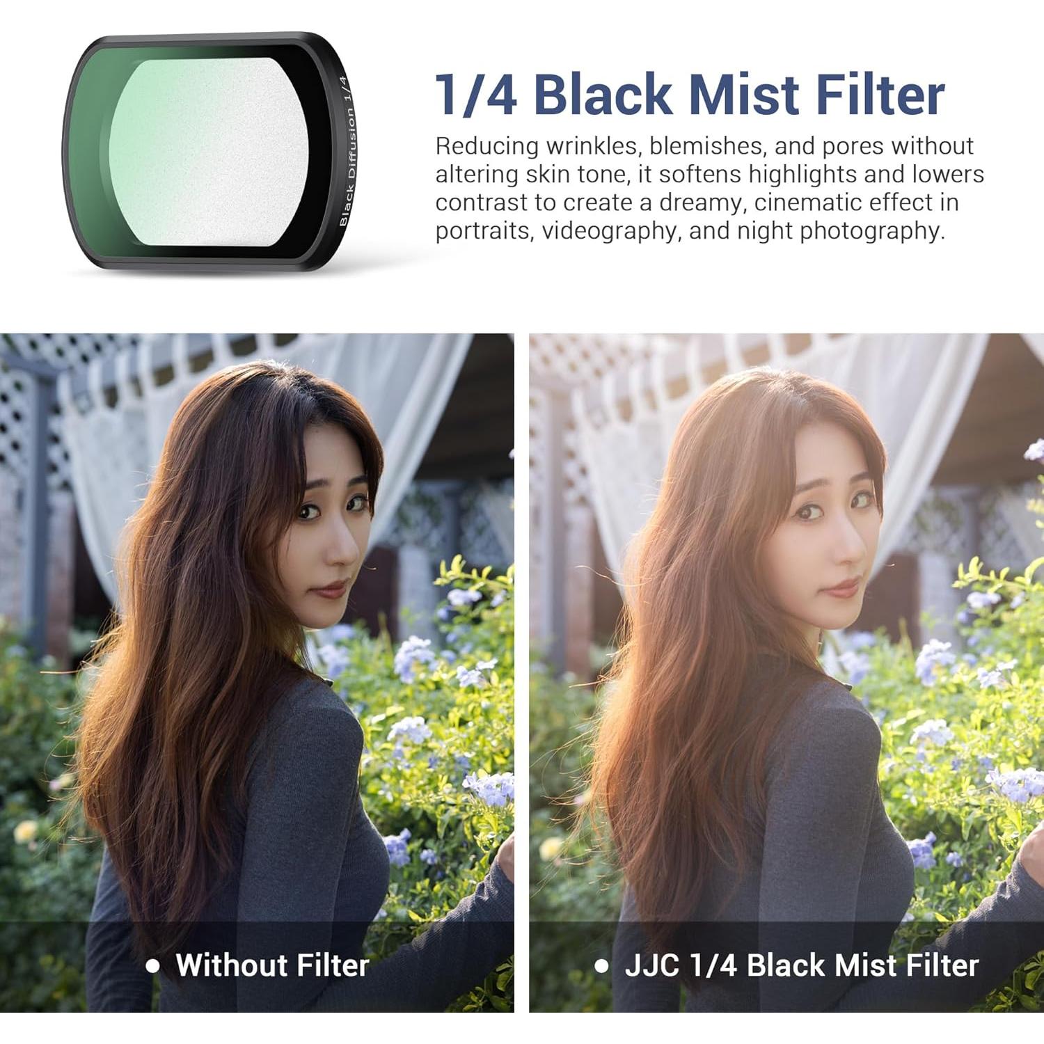 Filtro de Difusión Negra Magnético JJC 1/4 para DJI Osmo Pocket 3