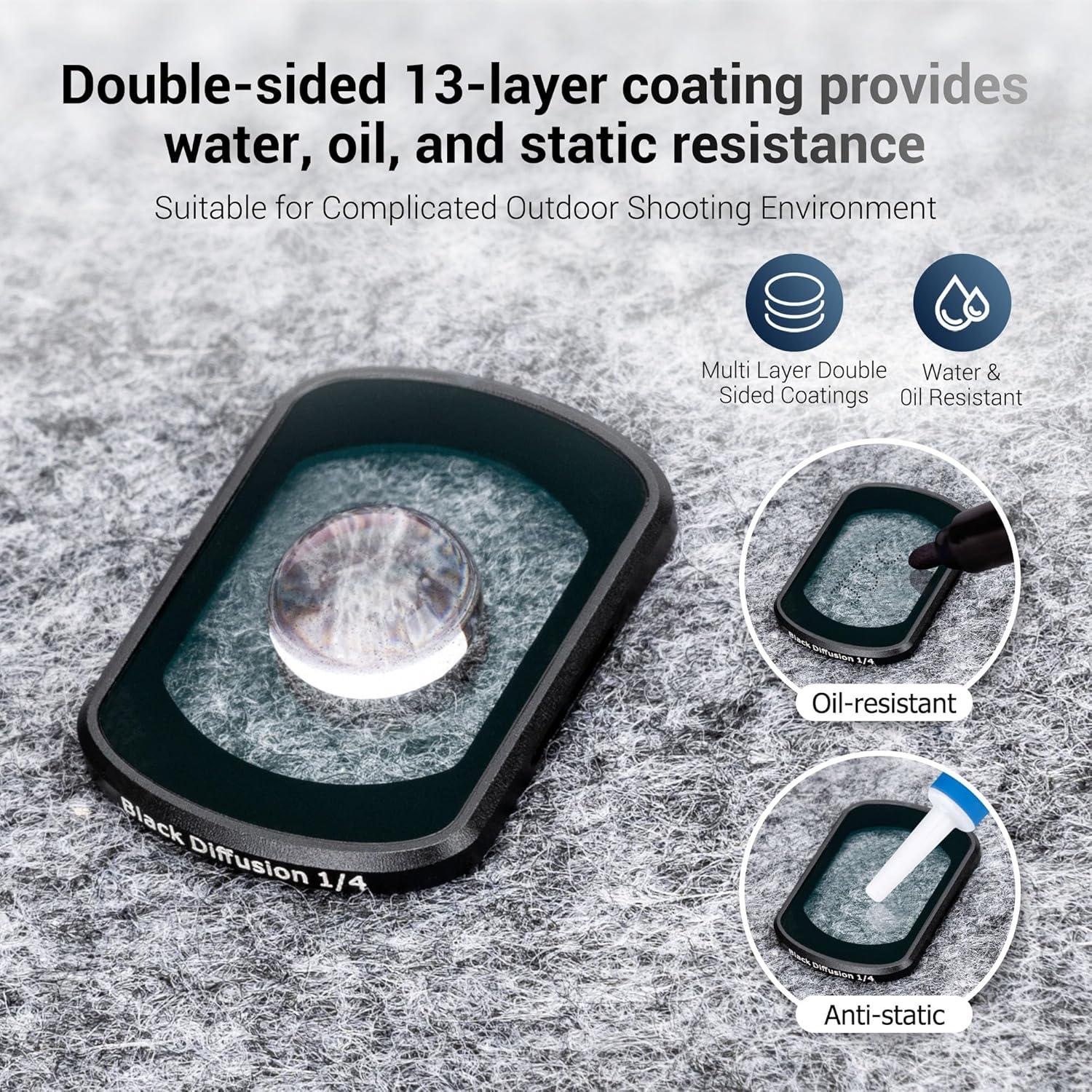 Filtro de Difusión Negra Magnético JJC 1/4 para DJI Osmo Pocket 3