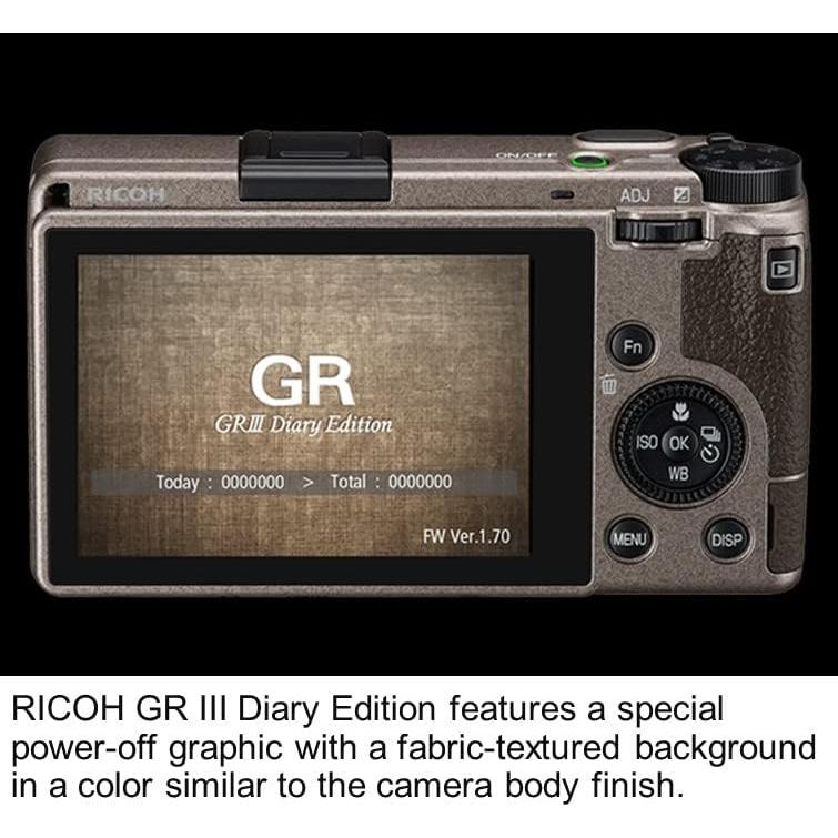 GR III Diary Edition, Metallic Warm-Gray Body with Dark Brown Grip and Natural Silver Ring, Digital Compact Camera with 24MP APS-C Size CMOS Sensor, 28mmF2.8 GR Lens (in The 35mm Format)