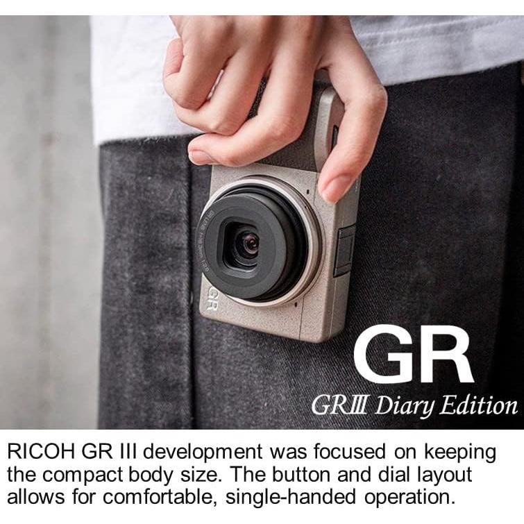 GR III Diary Edition, Metallic Warm-Gray Body with Dark Brown Grip and Natural Silver Ring, Digital Compact Camera with 24MP APS-C Size CMOS Sensor, 28mmF2.8 GR Lens (in The 35mm Format)