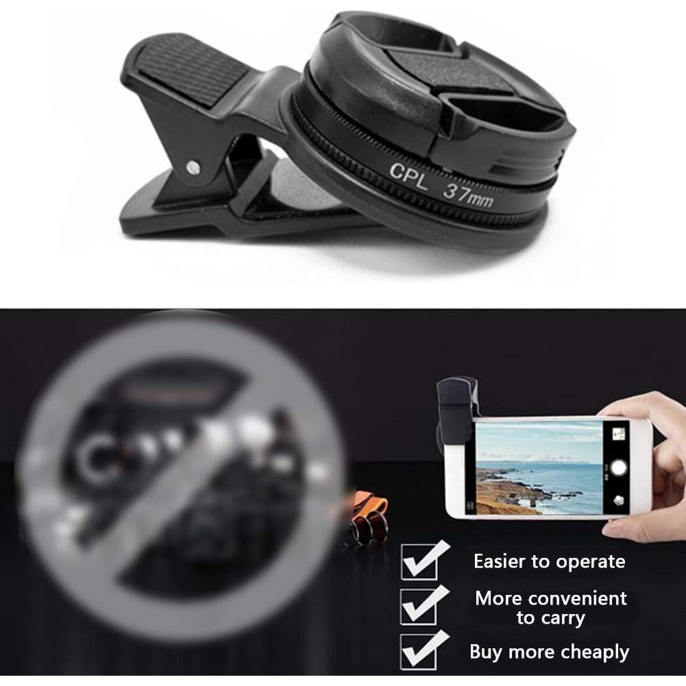 Lente CPL Polarizador Clip-On Faddare 37mm para Teléfonos