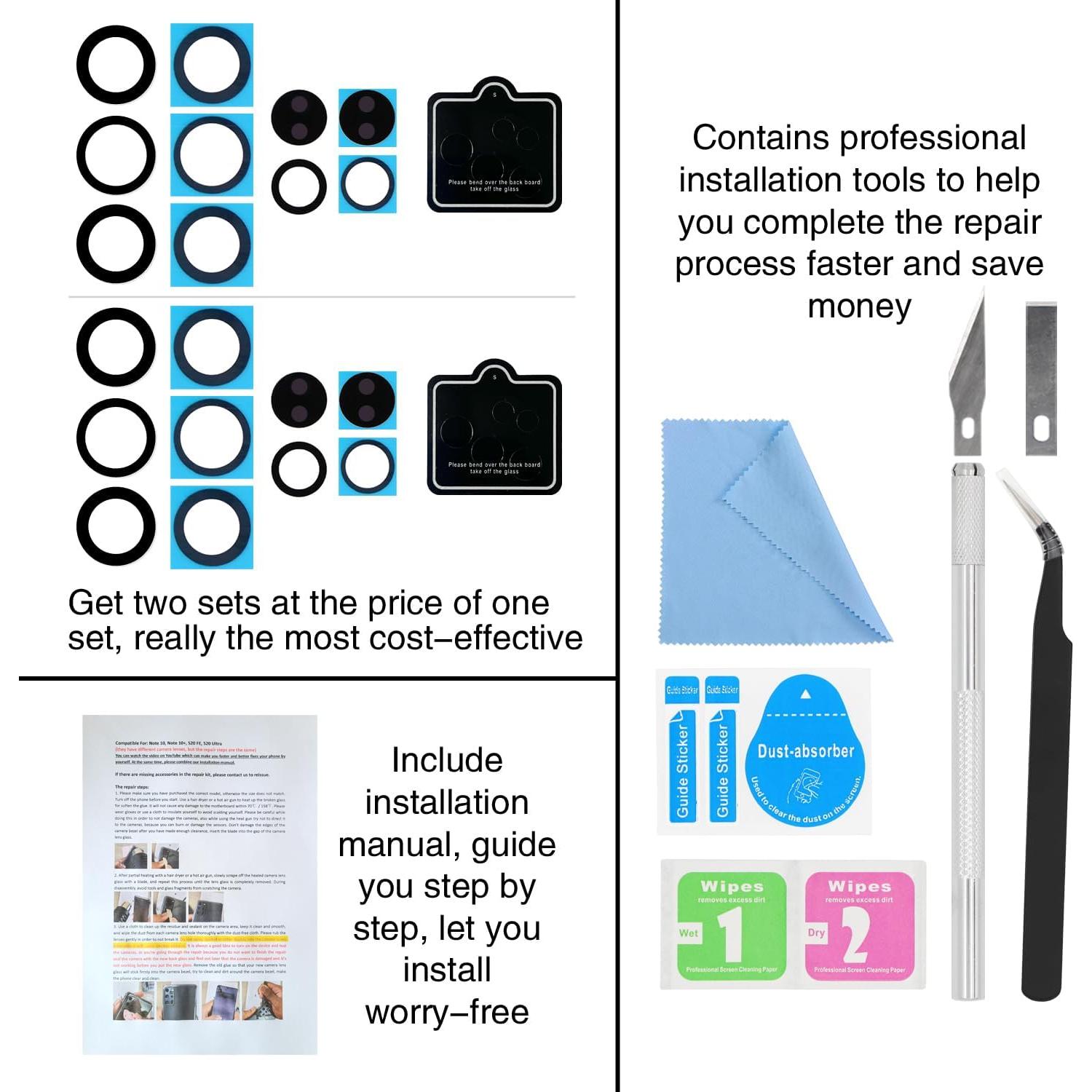 Reemplazo Cristal Lente Cámara Samsung Galaxy S24 Ultra 2PCS