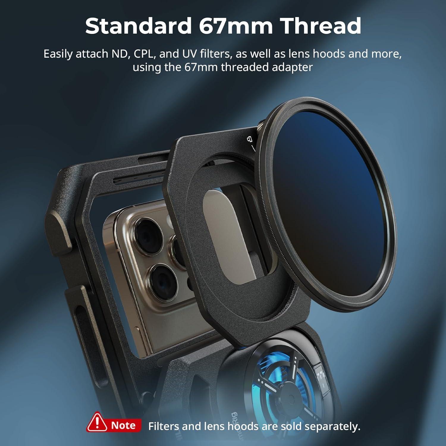 Adaptador de Filtro 67mm SMALLRIG con Capuchones para Smartphone