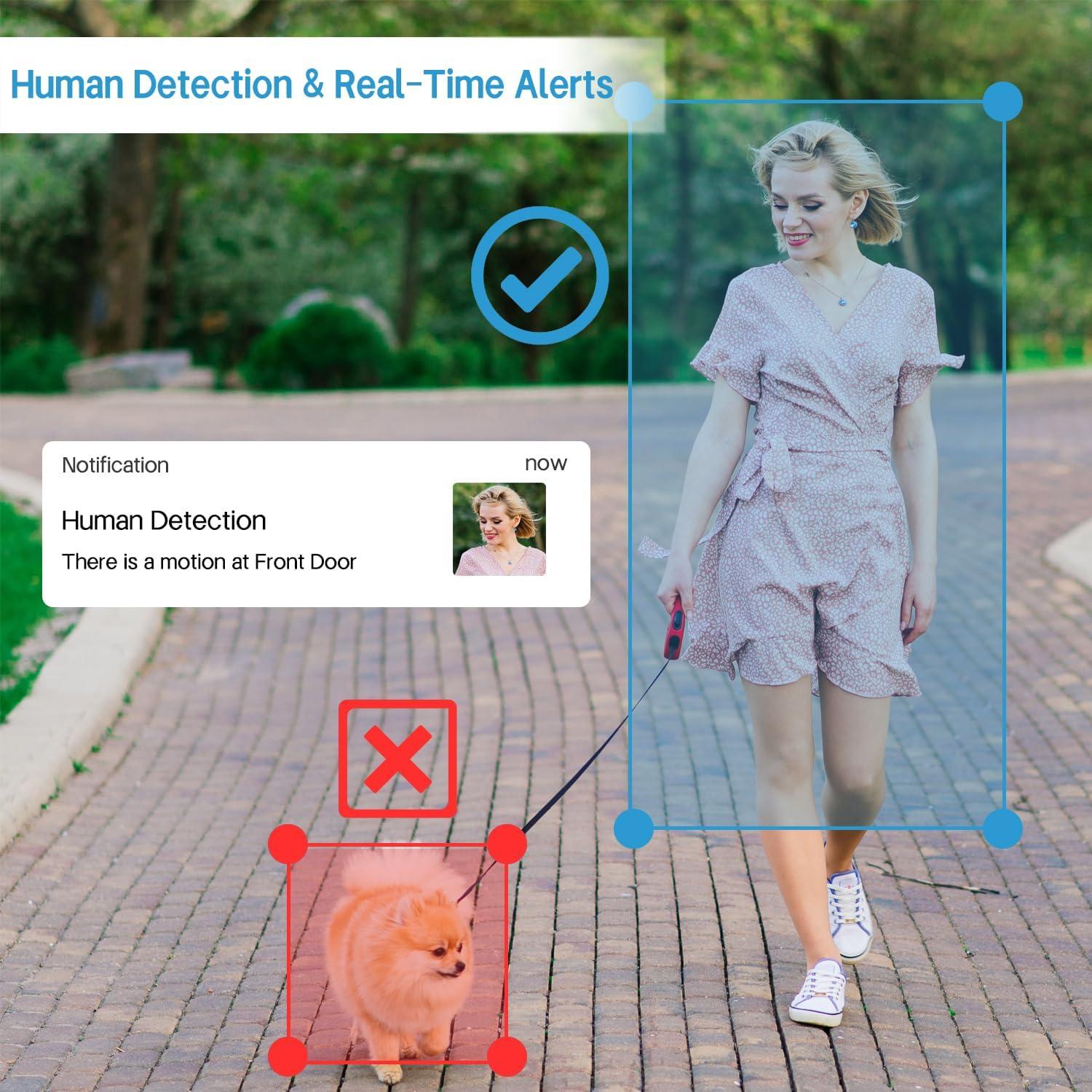 Cámara de Timbre Inalámbrica Taishixing 1080p con AI y Visión Nocturna