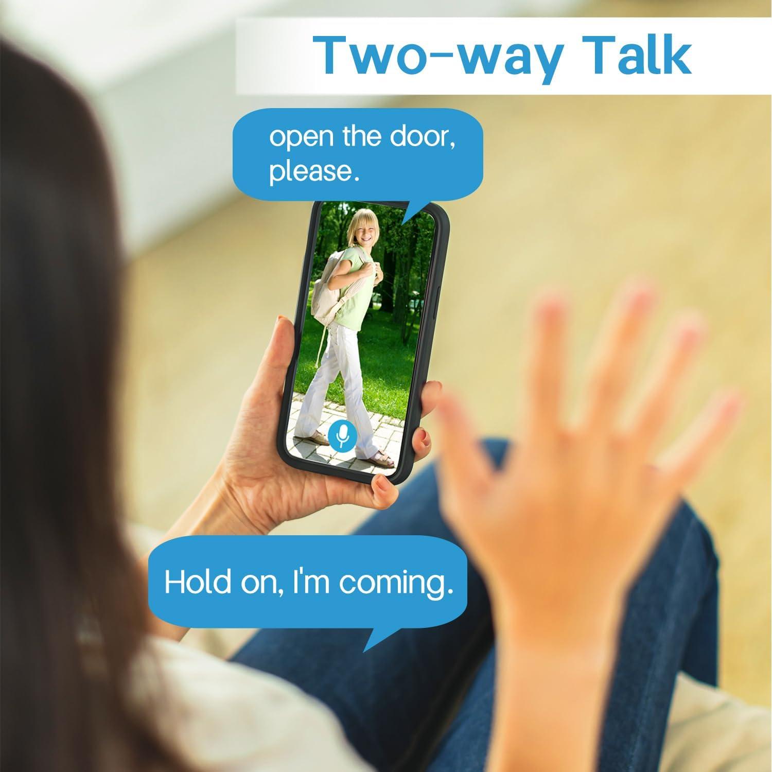 Cámara de Timbre Inalámbrica Taishixing 1080p con AI y Visión Nocturna