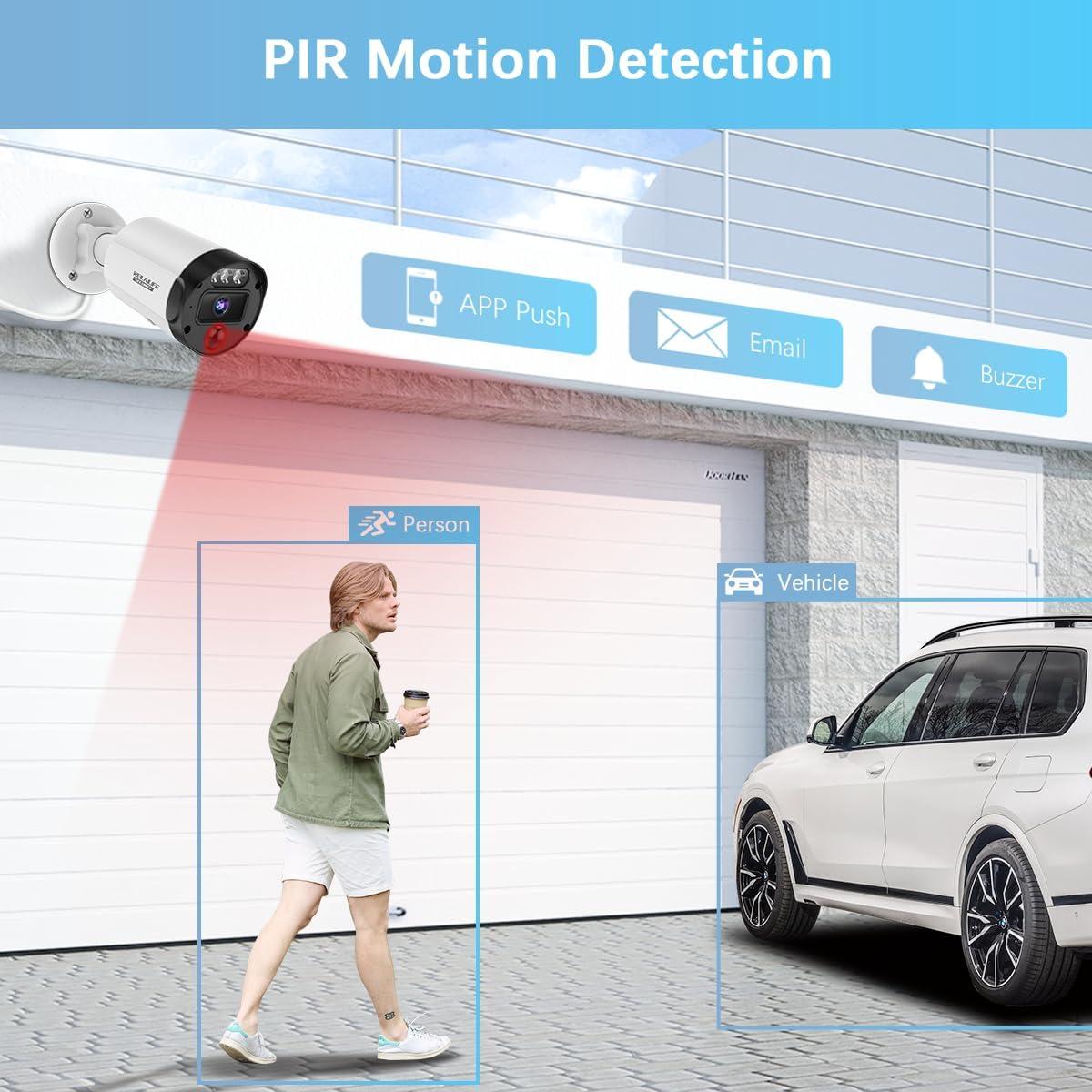 Sistema de Cámara de Seguridad PoE WEILAILIFE 8MP 130° Gran Angular