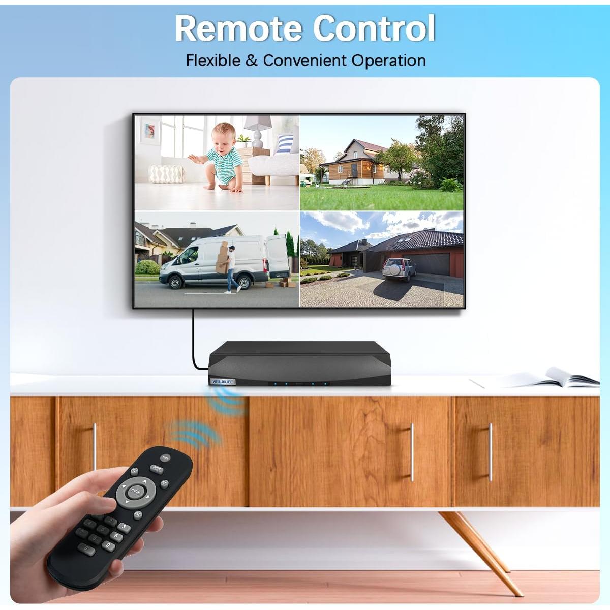 Sistema de Cámara de Seguridad PoE WEILAILIFE 8MP 130° Gran Angular