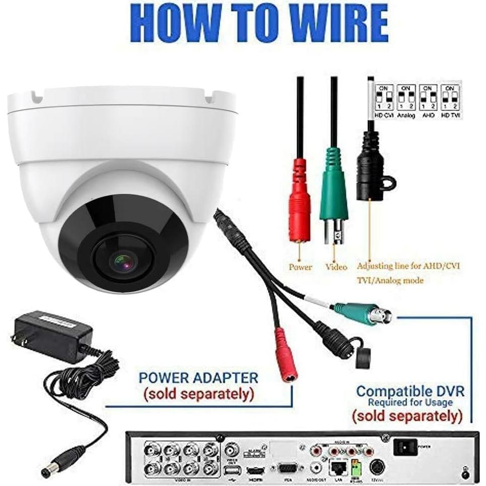 Cámara de Seguridad Dome 4K 8MP Real HD con Visión Nocturna