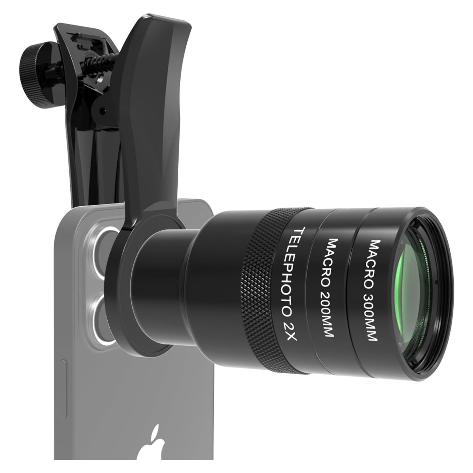 Lente Telefoto 2X Veedzoens para Teléfono 5X con Macro 200mm/300mm