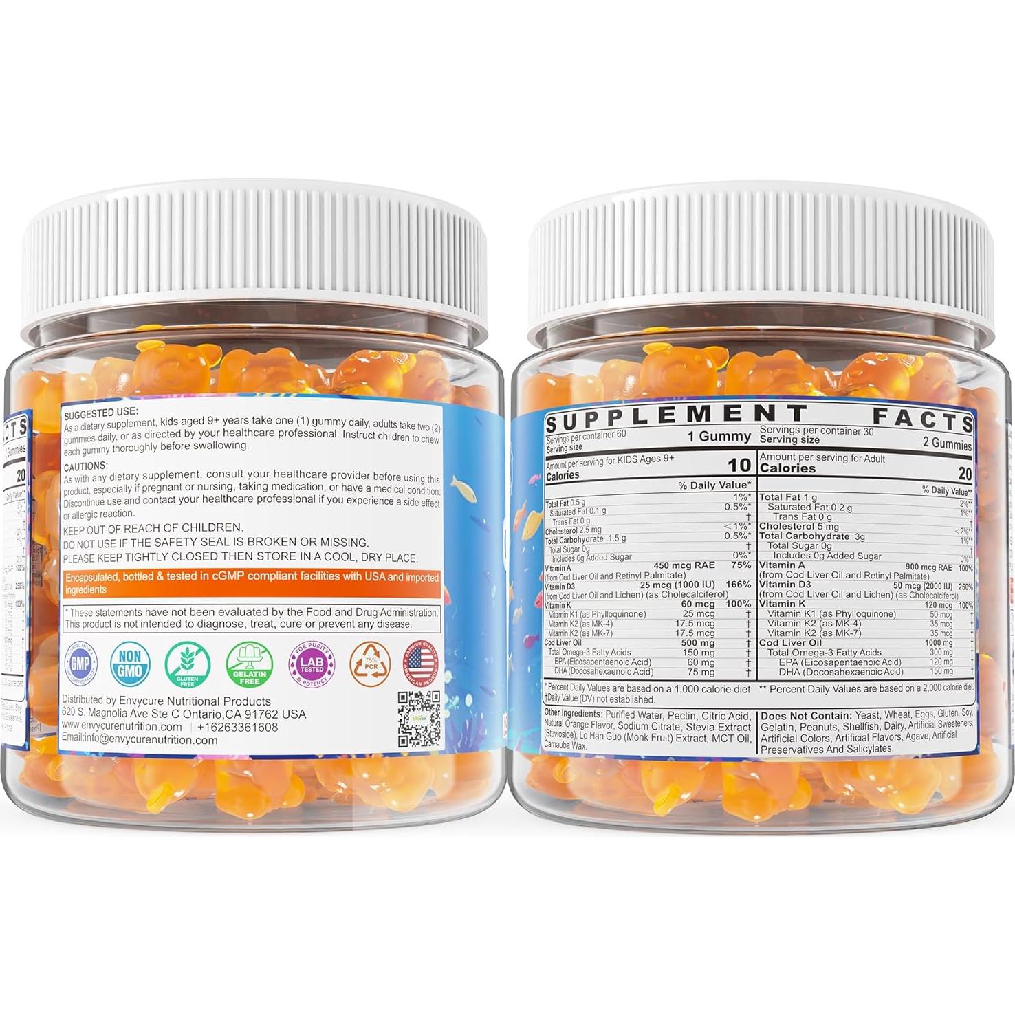 Gomitas de Aceite de Hígado de Bacalao LILICARE 1000mg 120 Unidades