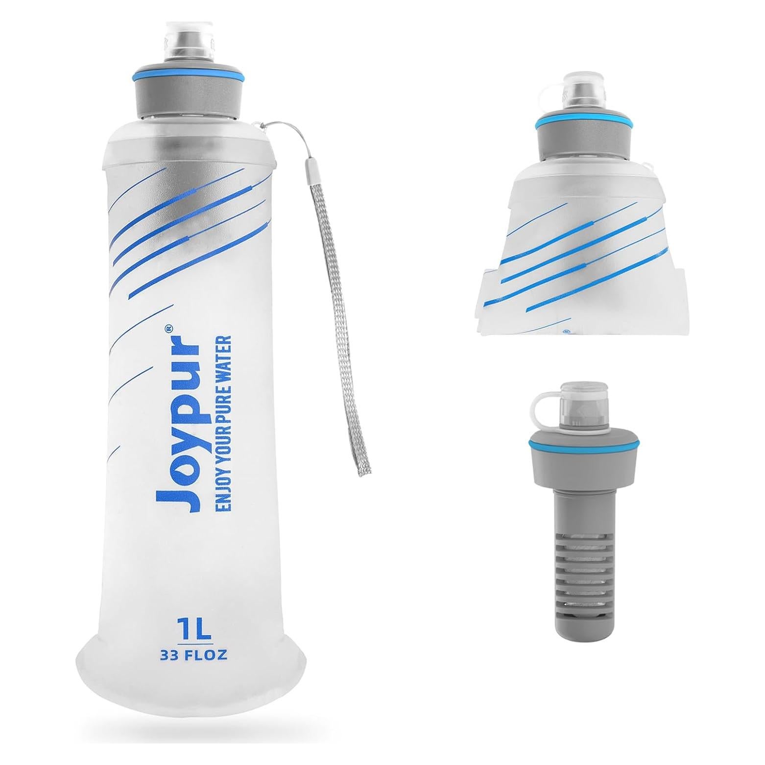 Botella de Agua Plegable Joypur 1L con Filtro NSF/FDA
