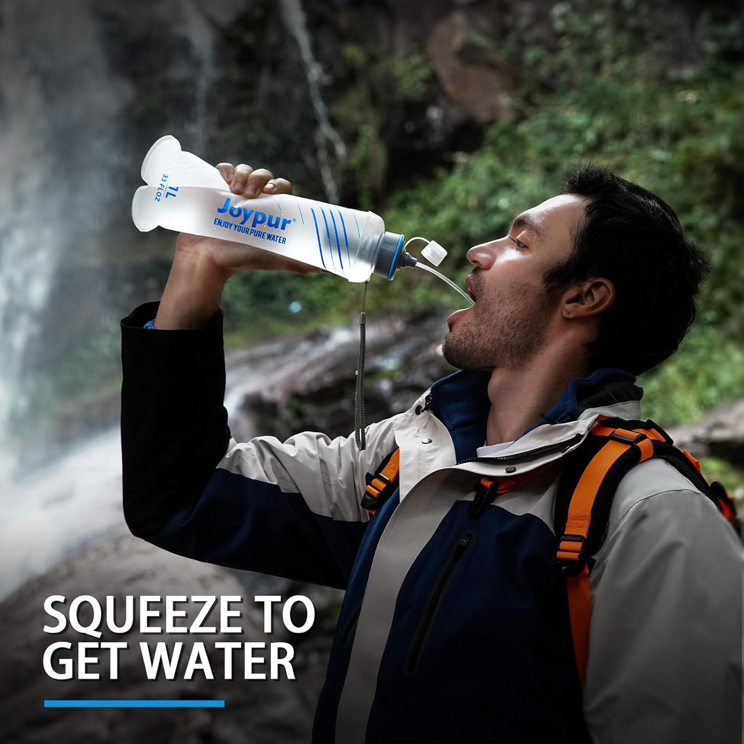 Botella de Agua Plegable Joypur 1L con Filtro NSF/FDA