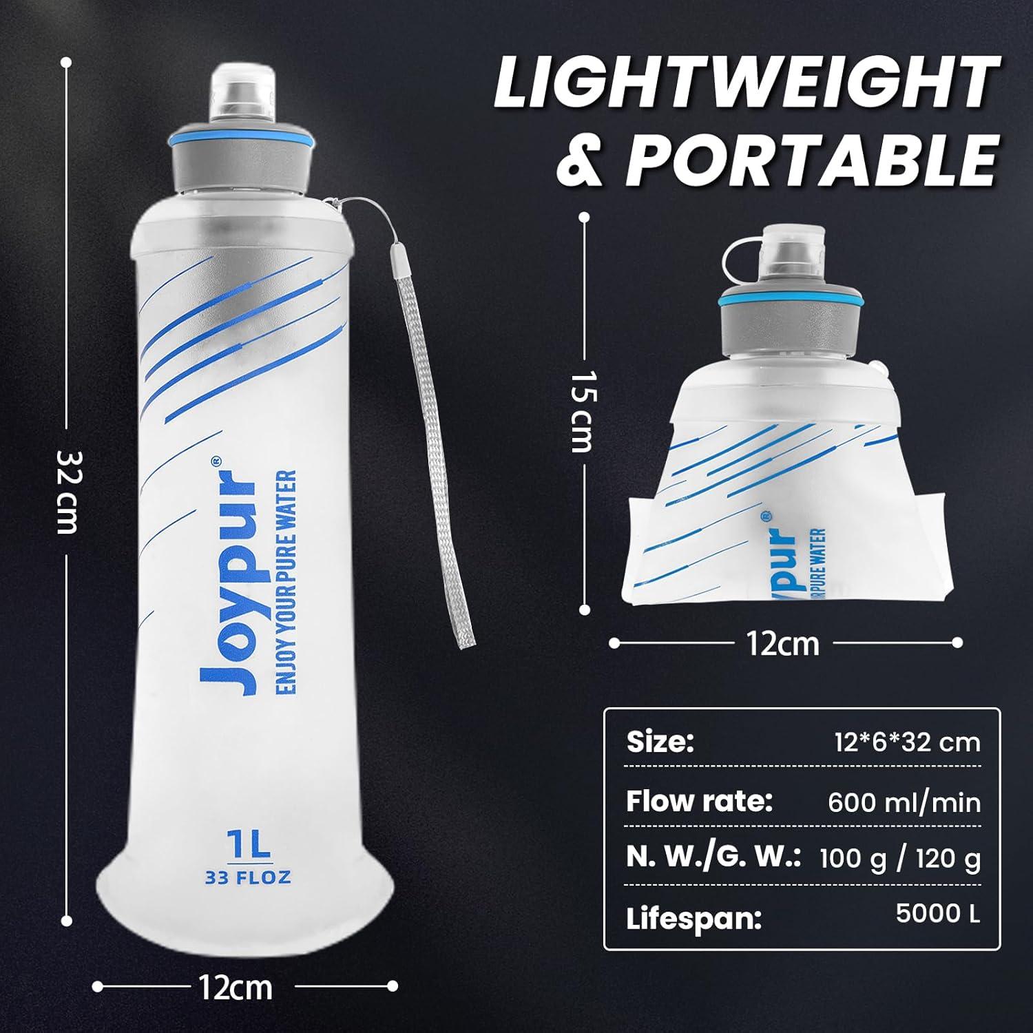 Botella de Agua Plegable Joypur 1L con Filtro NSF/FDA