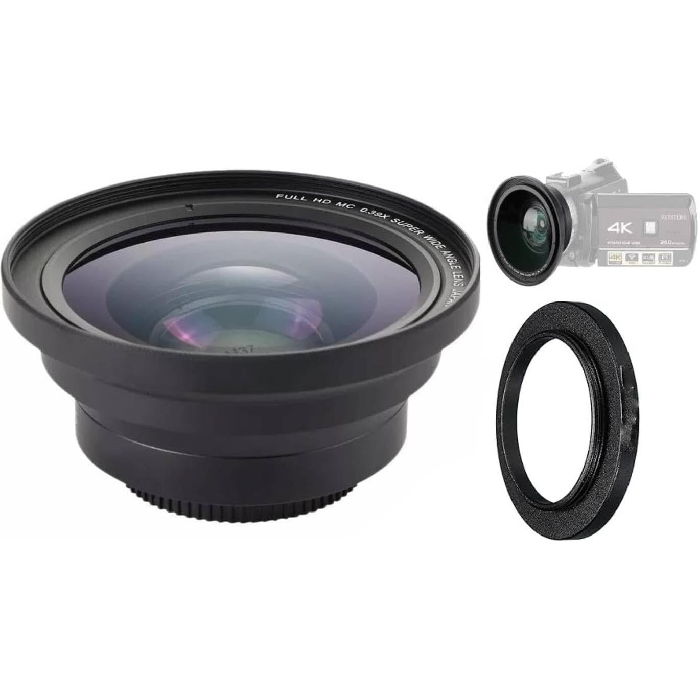 Lente Macro Ojo de Pez 0.42x HD para Cámaras JVC 30.5mm