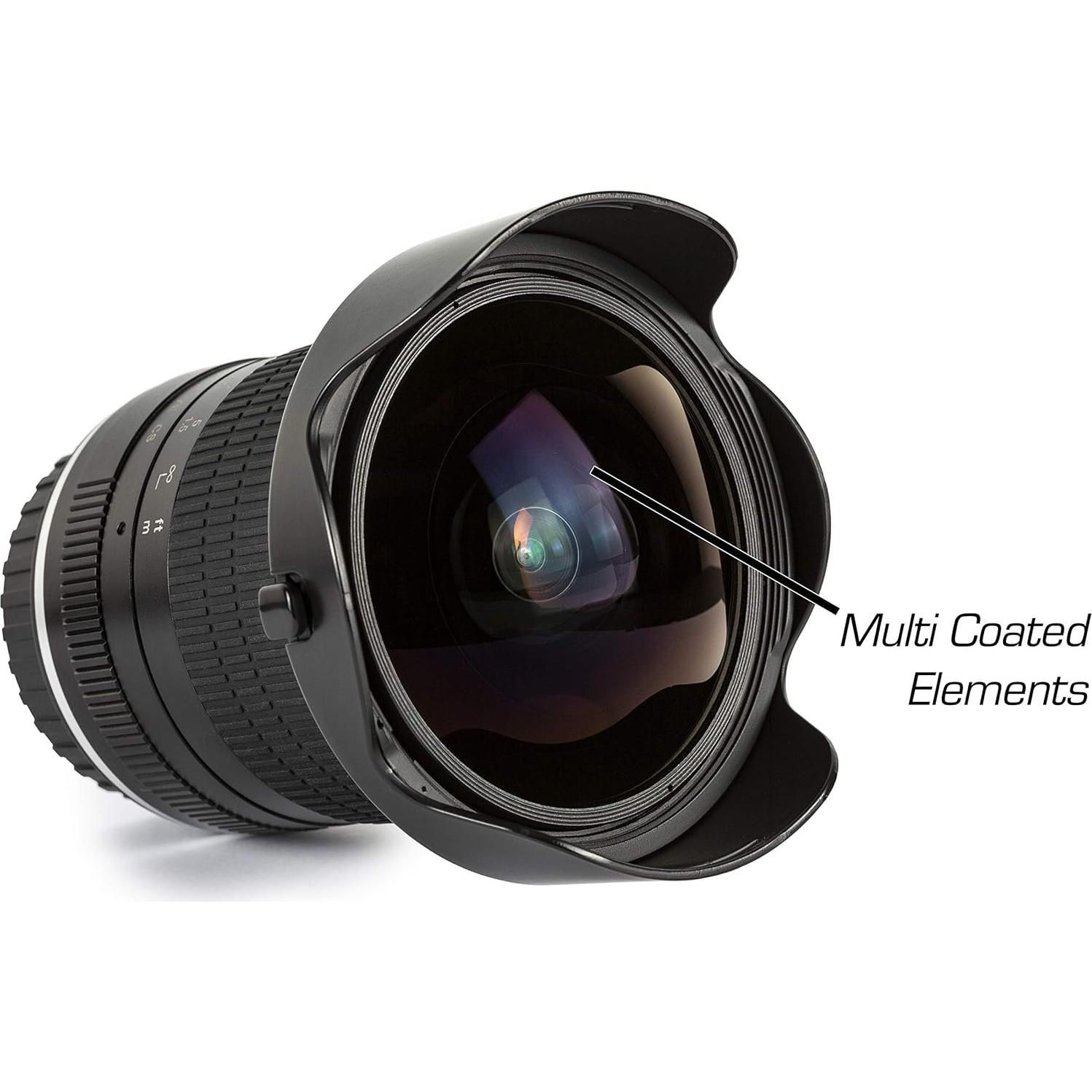 Lente Fisheye Asférico HD 7mm f/3 Ultimaxx para cámaras E