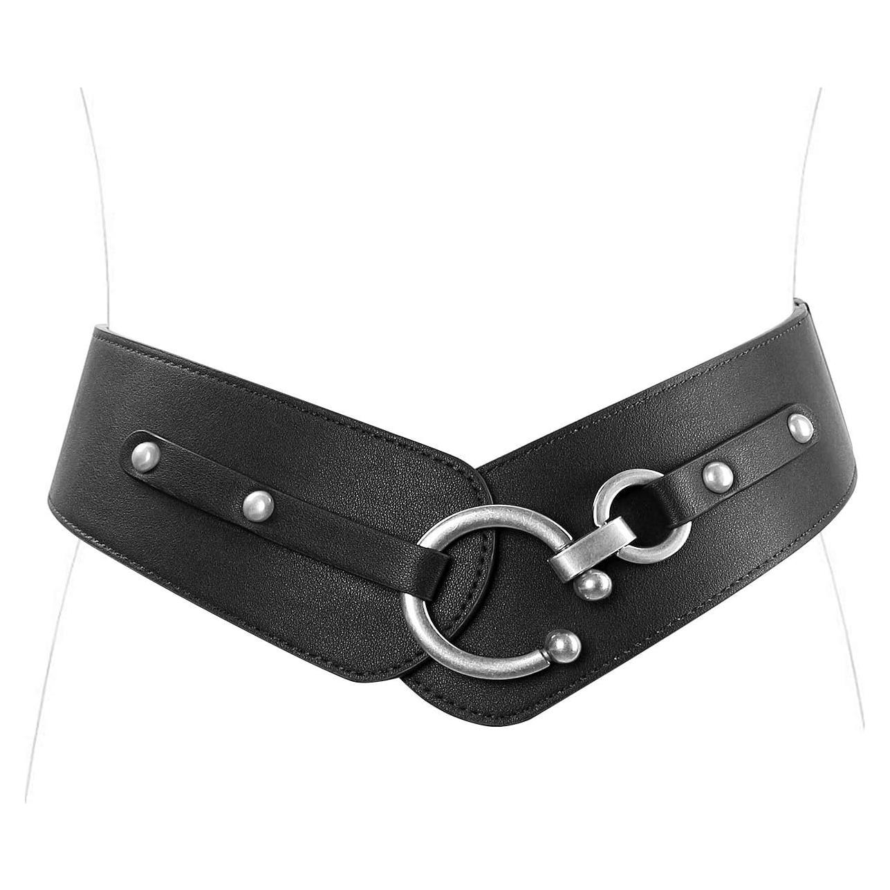 Cinturón Elástico Ancho JASGOOD para Mujeres Negro 73.5x12cm