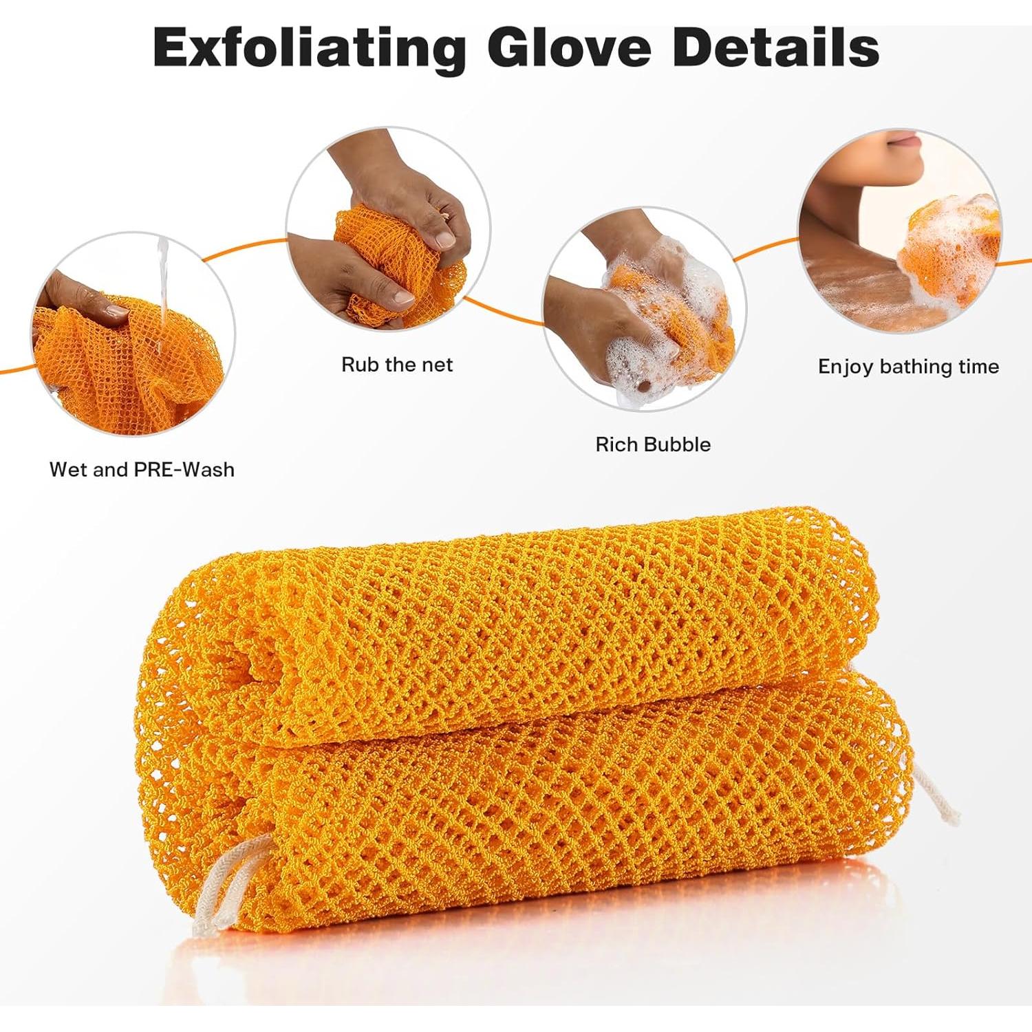 Esponja de Red Africana DTFRLD Naranja Exfoliante 2 Unidades