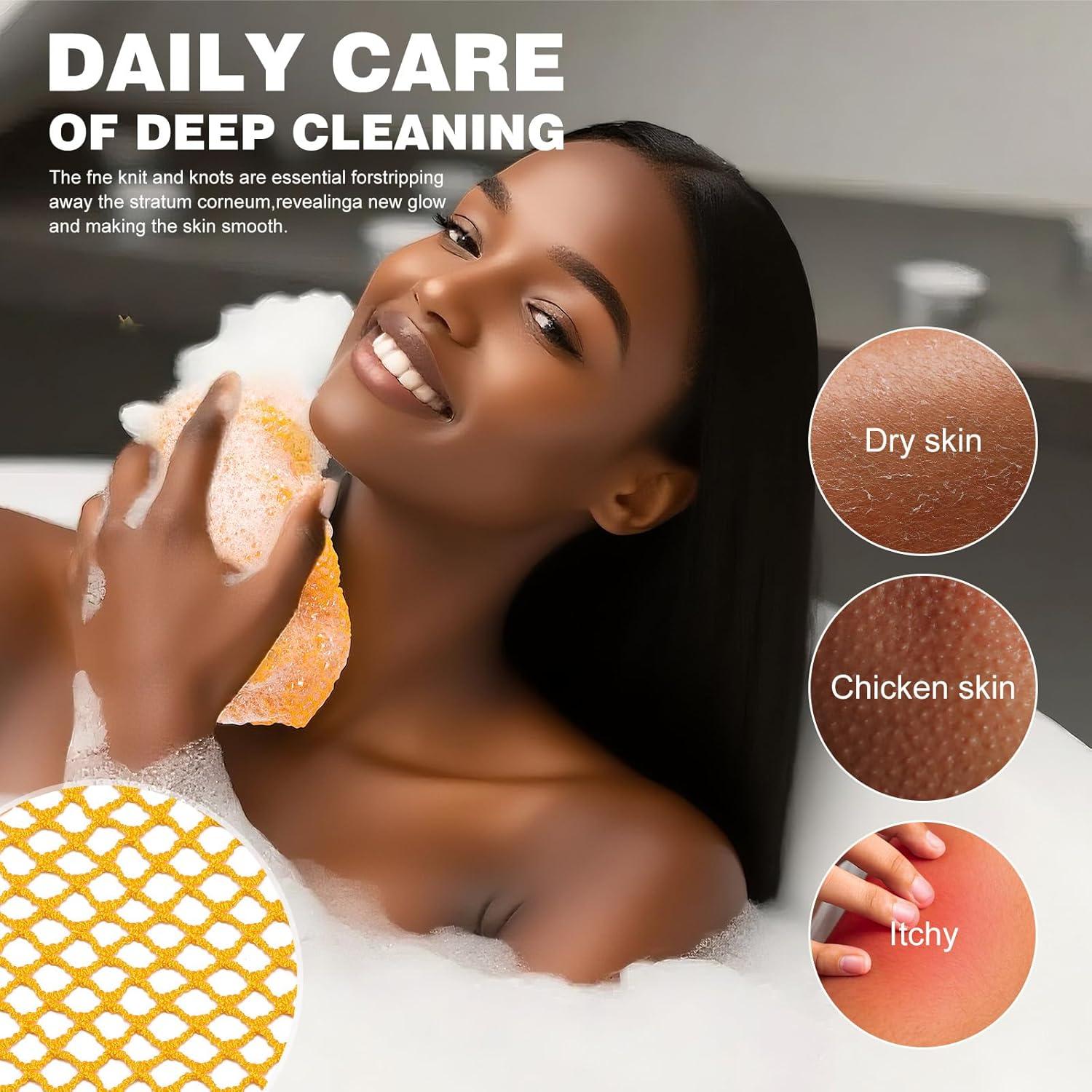 Esponja de Red Africana DTFRLD Naranja Exfoliante 2 Unidades