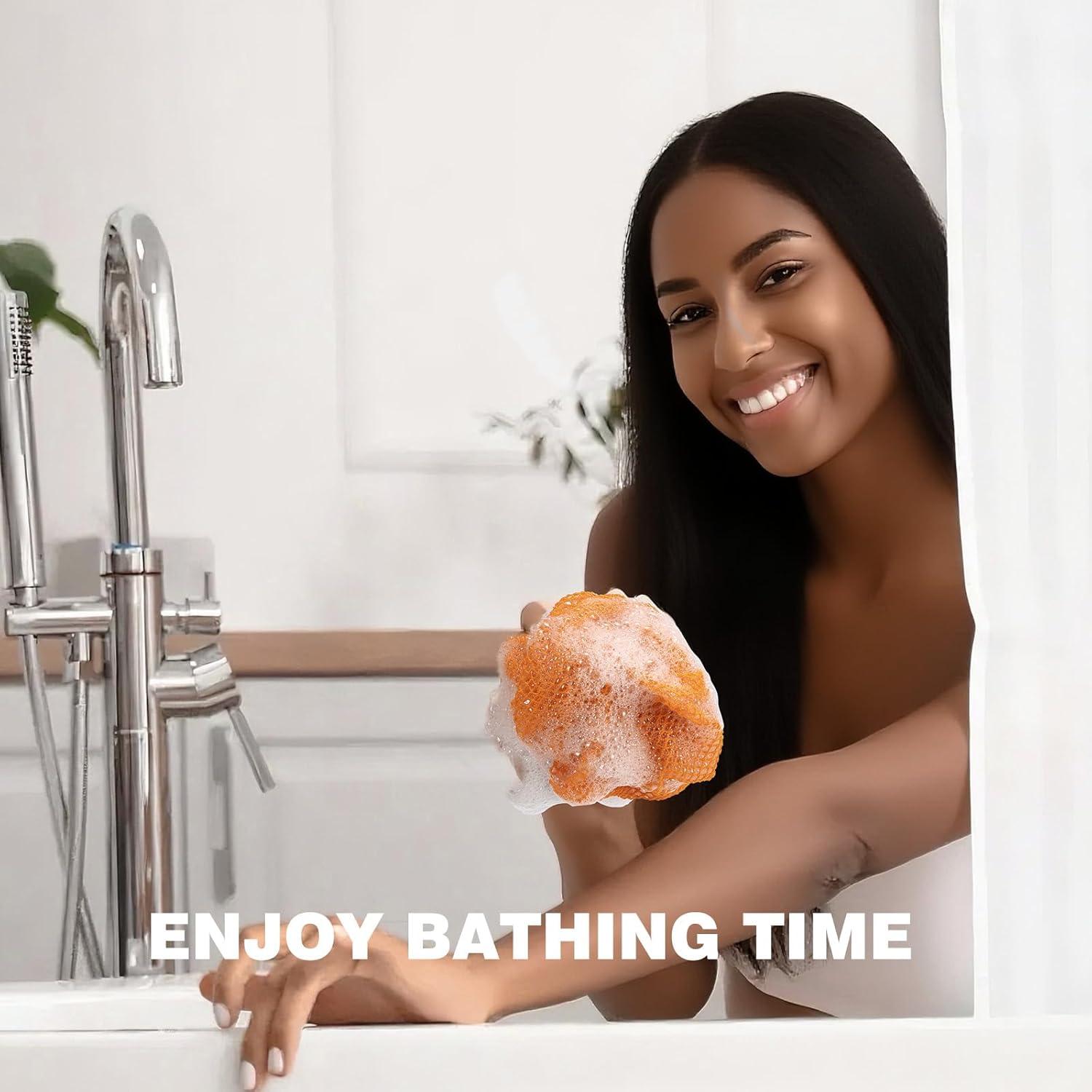 Esponja de Red Africana DTFRLD Naranja Exfoliante 2 Unidades