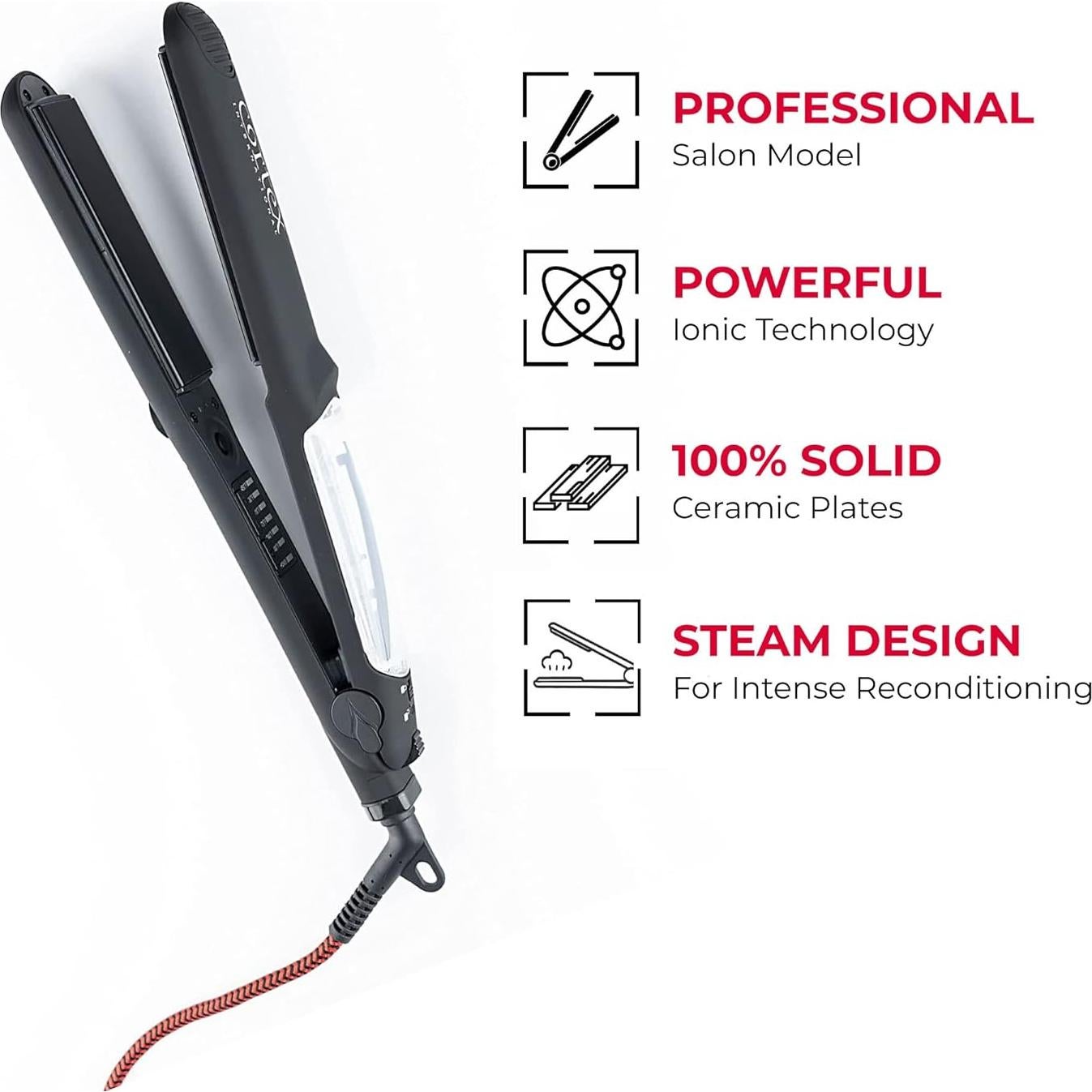 Plancha de Pelo Cortex Professional 1.25" Cerámica Argán Doble Voltaje