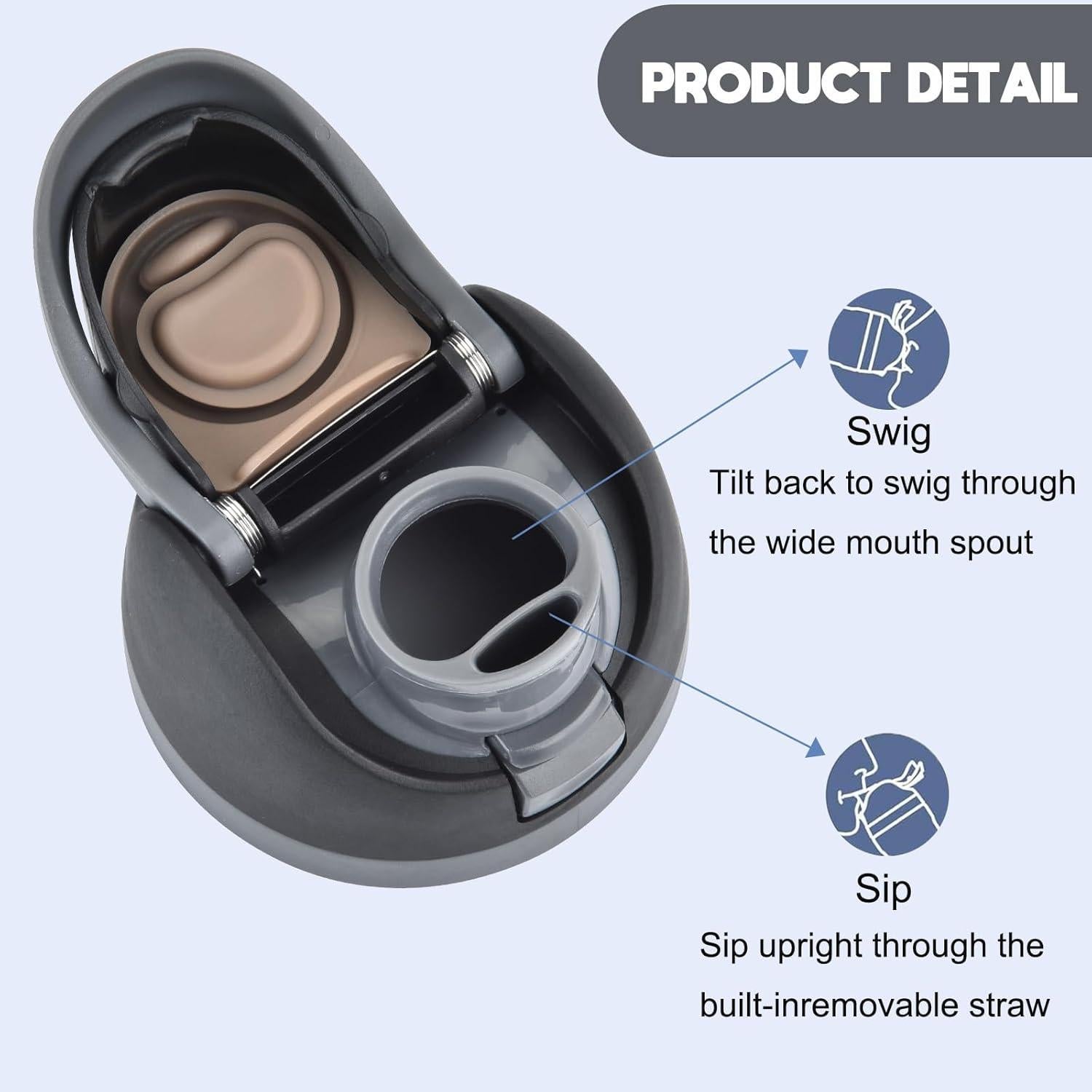 Tapa de Reemplazo Owala Freesip con Popote y Cepillo - Negro