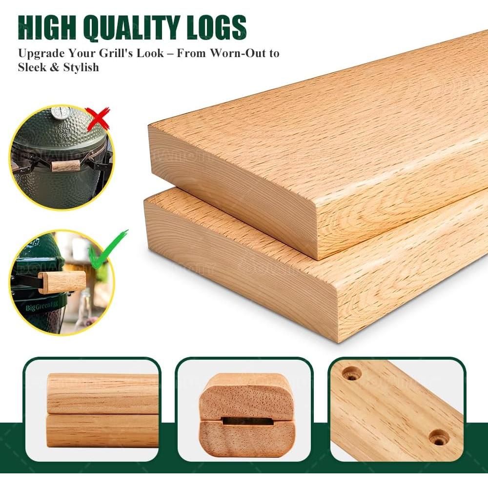 Mango de Madera de 10.16 cm DOLAMOTY para Big Green Egg