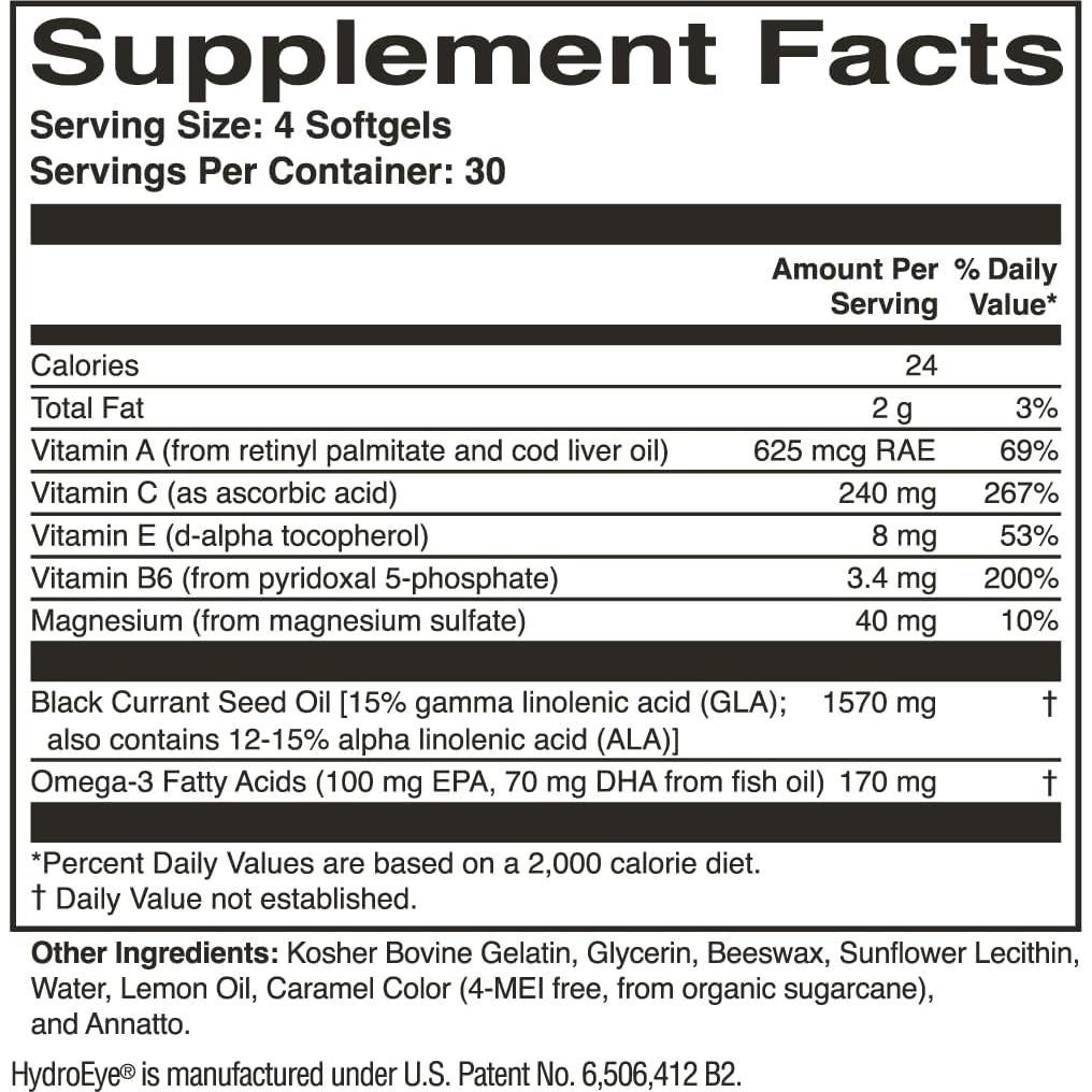 Suplemento Ocular HydroEye ScienceBased Health - 120 Softgels
