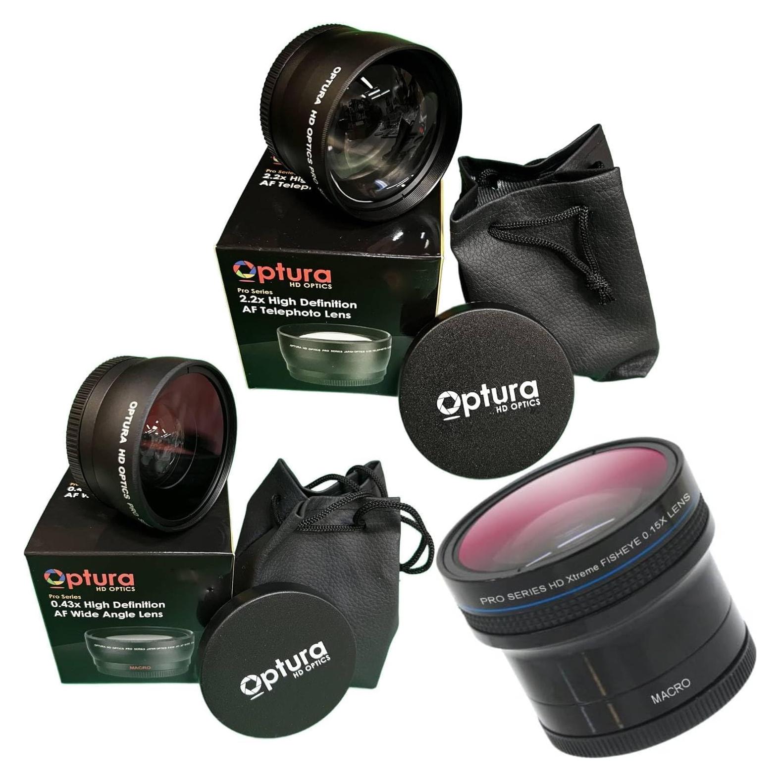 Kit de Lentes OPTURA HD 58MM: Gran Angular, Ojo de Pez, Telefoto