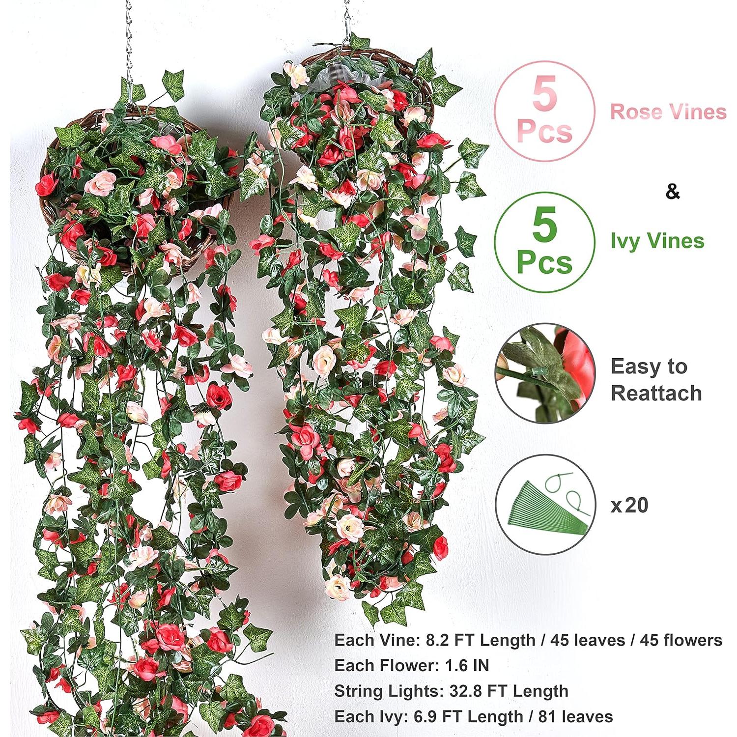 Guirnalda Artificial 10 Pcs BLEUM CADE Flores y Hiedra