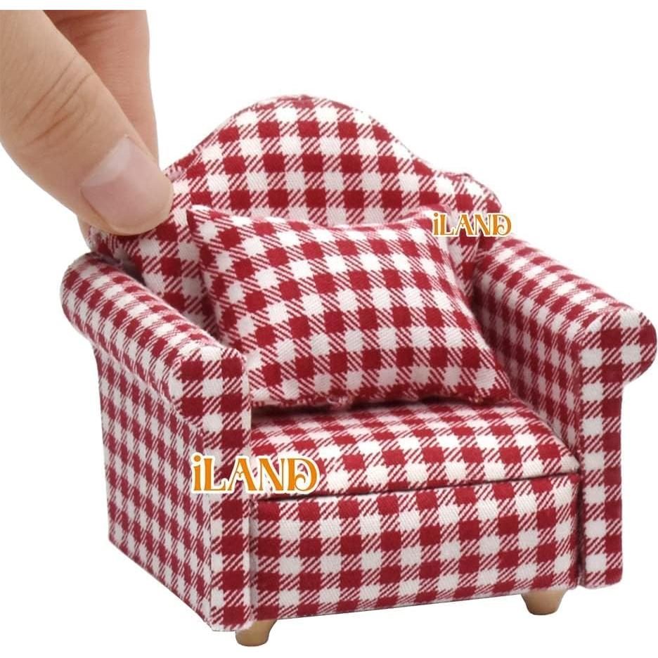 Juego de Muebles para Casa de Muñecas iLAND 1:12 Sofás y Mesa