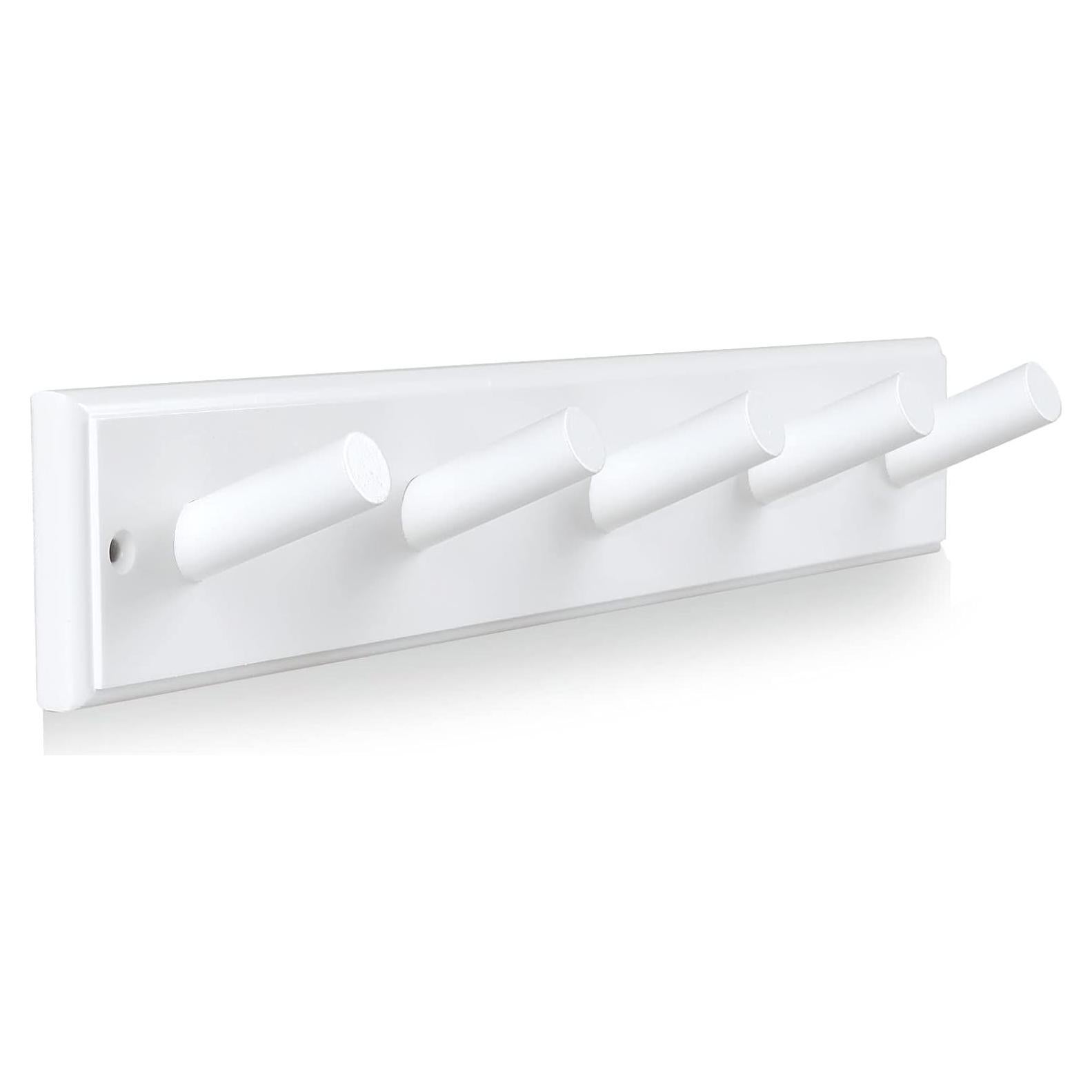 Perchero de Madera Horkmous Blanco 5 Ganchos 43.18 cm