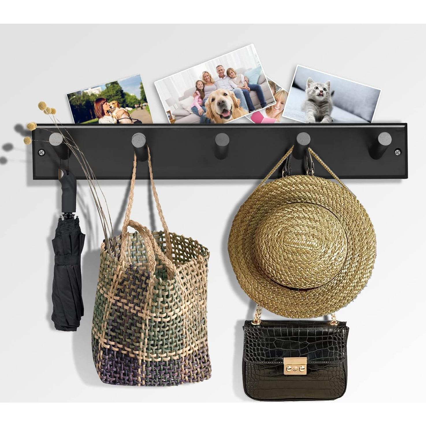 Perchero de Madera Horkmous Blanco 5 Ganchos 43.18 cm