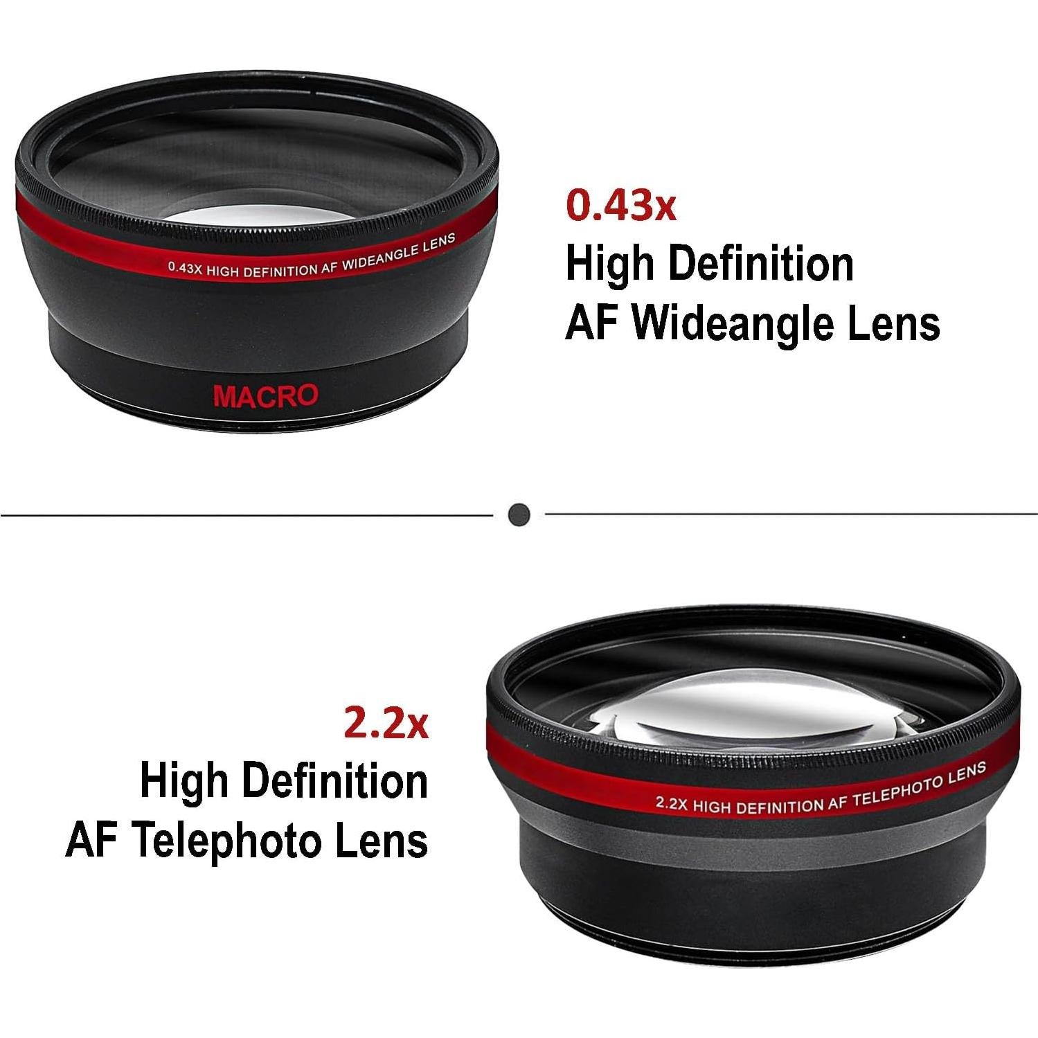 Paquete de Accesorios 58mm para Canon EOS Rebel T7 T6 T5 T3