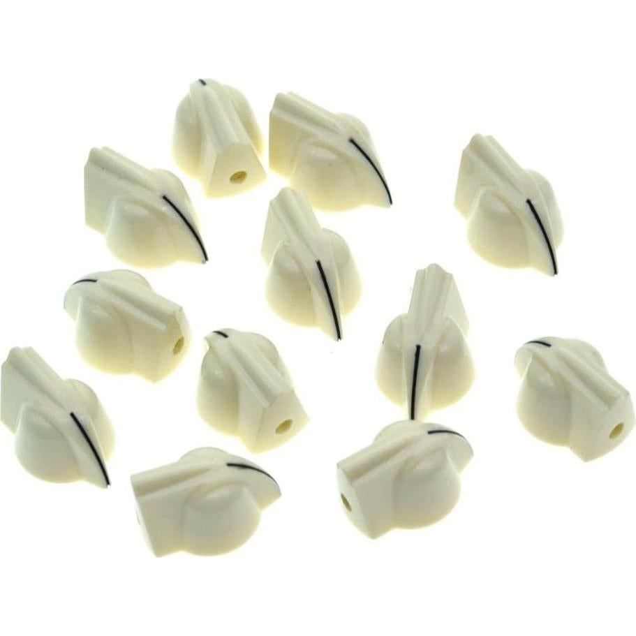 Dopro Perillas de Potenciómetro Mini Vintage 12-Pack Blanco Envejecido