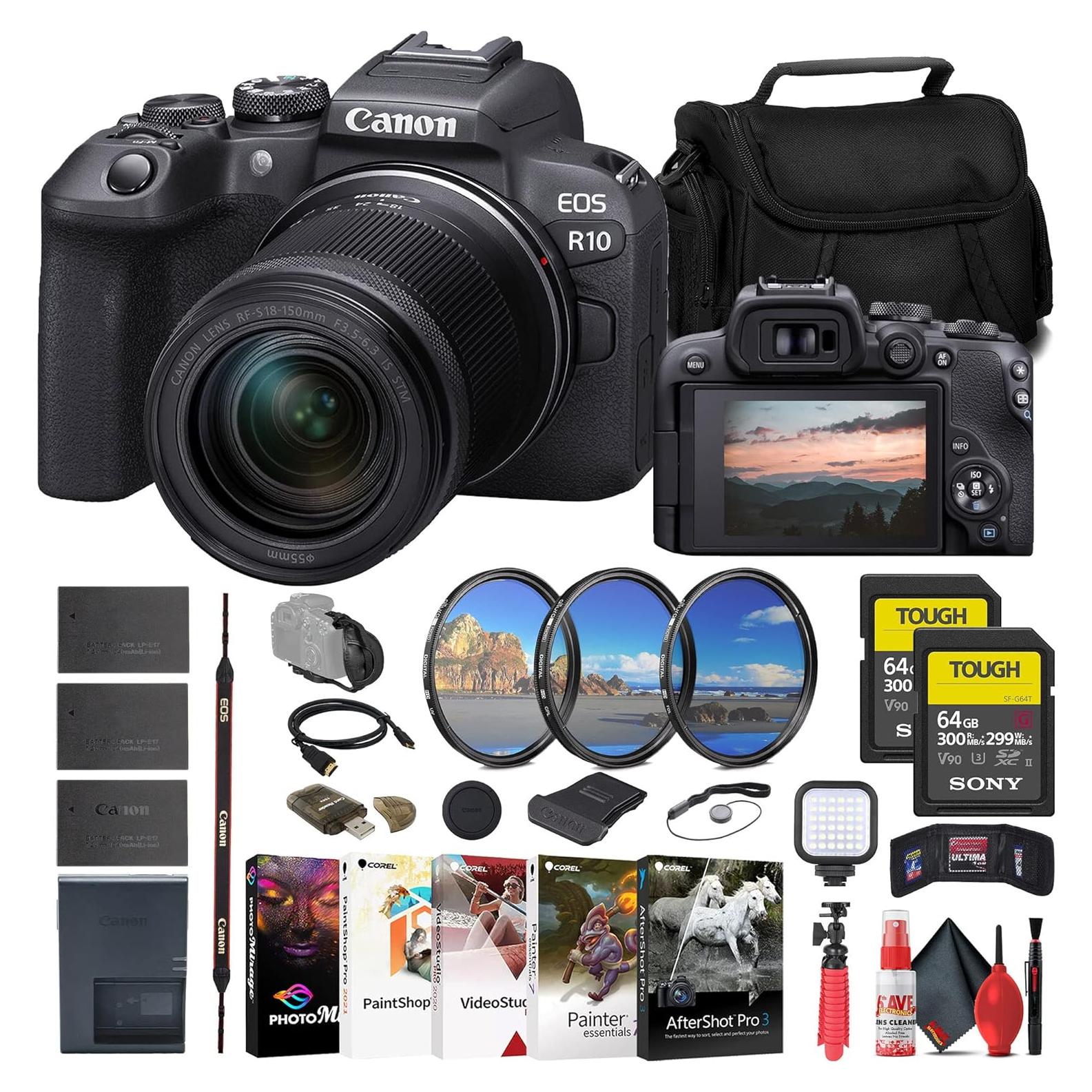 Cámara sin Espejo Canon EOS R10 + Lente 18-150mm + Accesorios