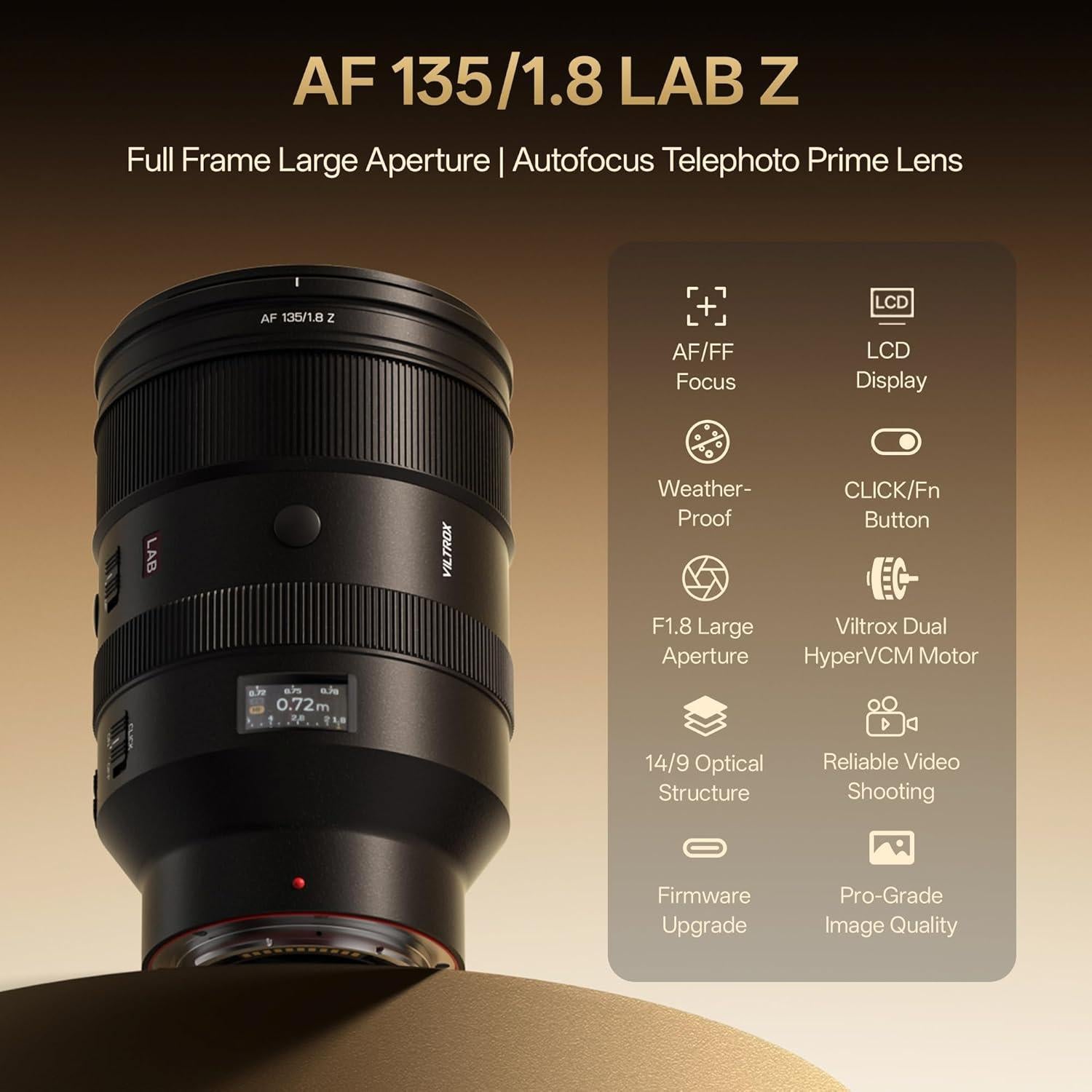 Lente Viltrox AF 135mm F1.8 para Nikon Z - Telefoto Fijo