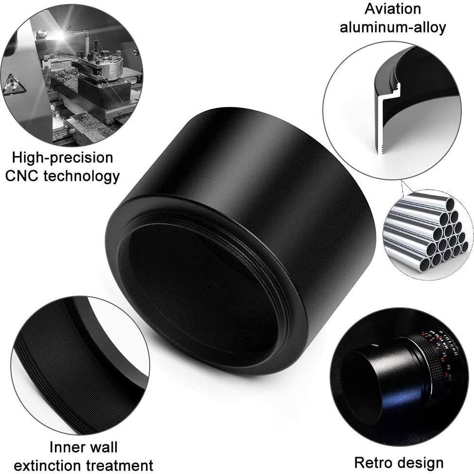 Capucha de lente tele de metal 49mm + tapa pinza 58mm X-SweetDream