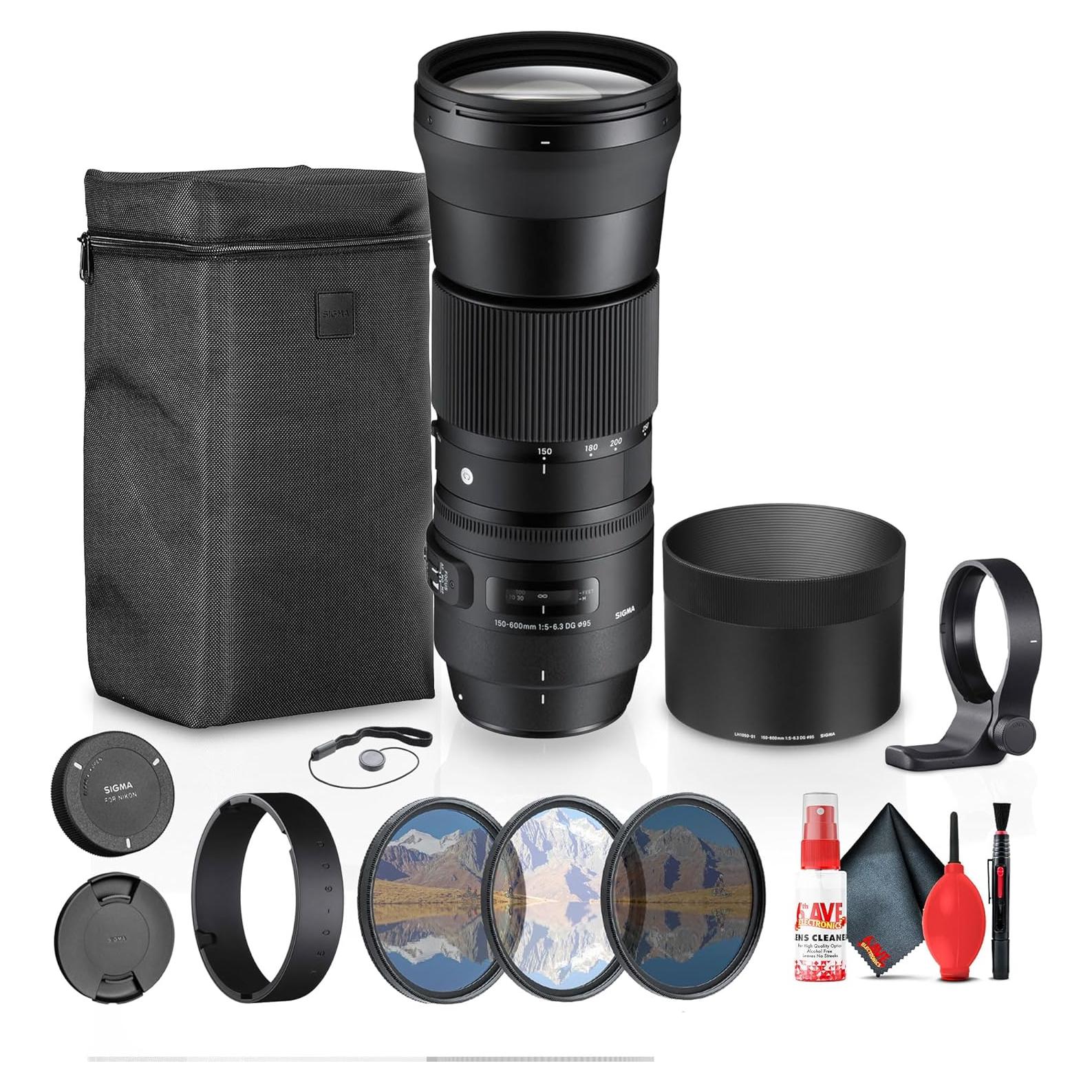 Sigma 150-600mm F5-6.3 DG Contemporáneo Nikon + Kit Filtros 3 Pzas